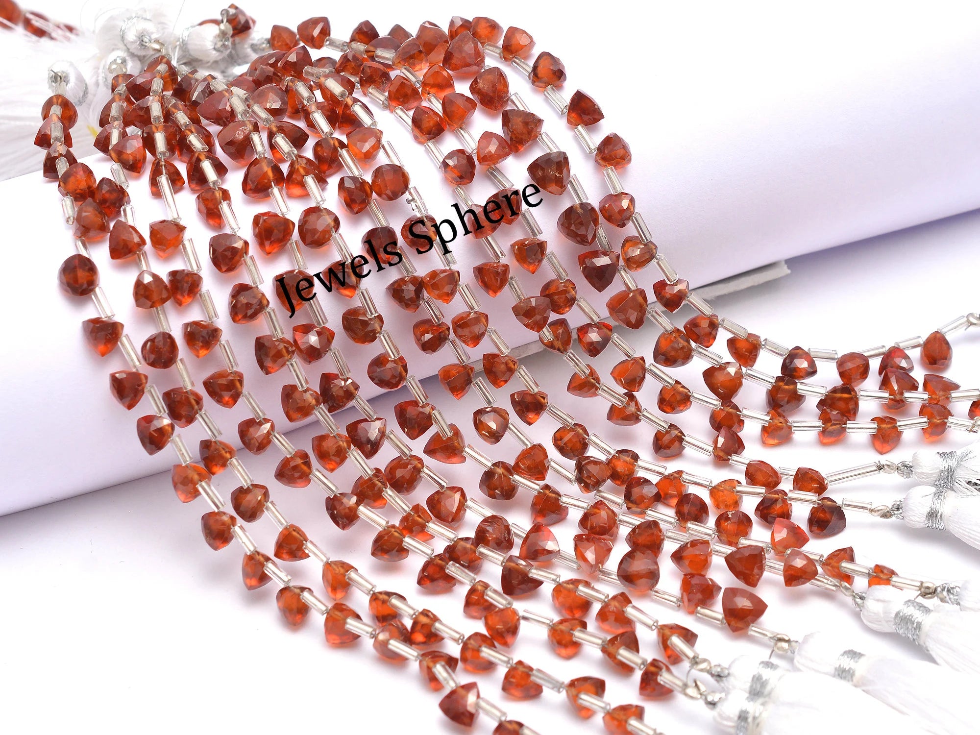 AAA Quality Hessonite Garnet Faceted Triangle Shape Briolettes, SKU904