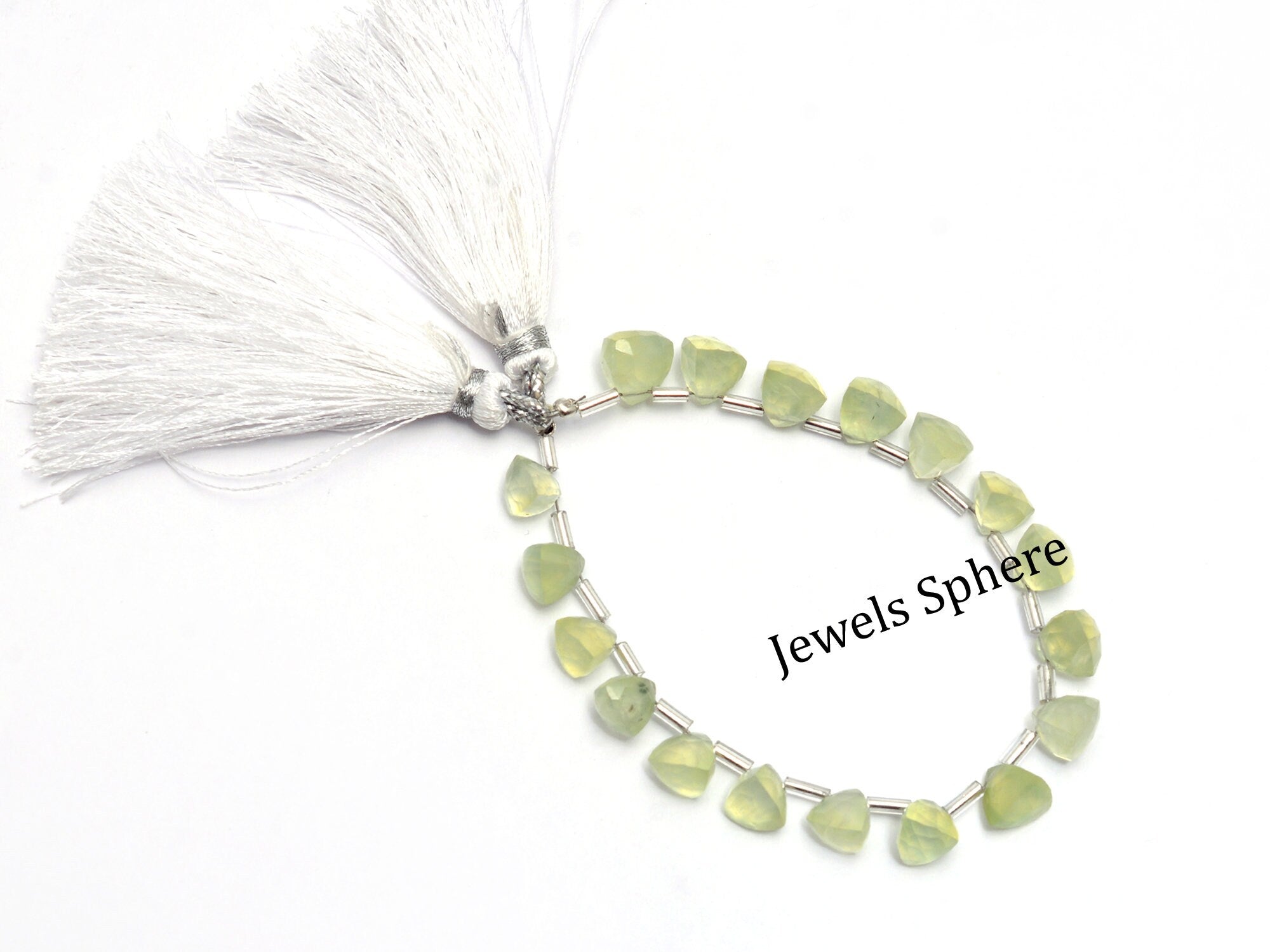 AAA Quality Prehnite Faceted Triangle Shape Briolettes, SKU897