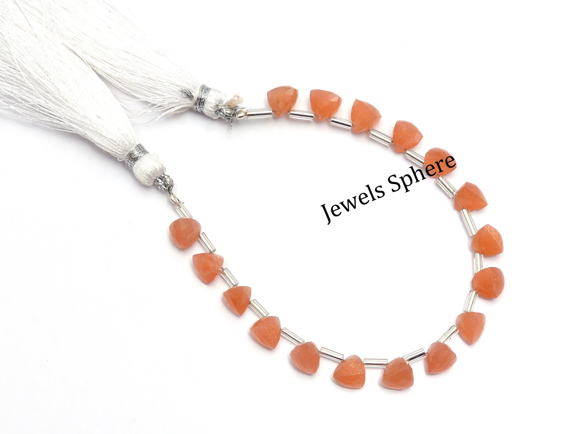 AAA Quality Peach Moonstone Faceted Triangle Shape Briolettes, SKU899