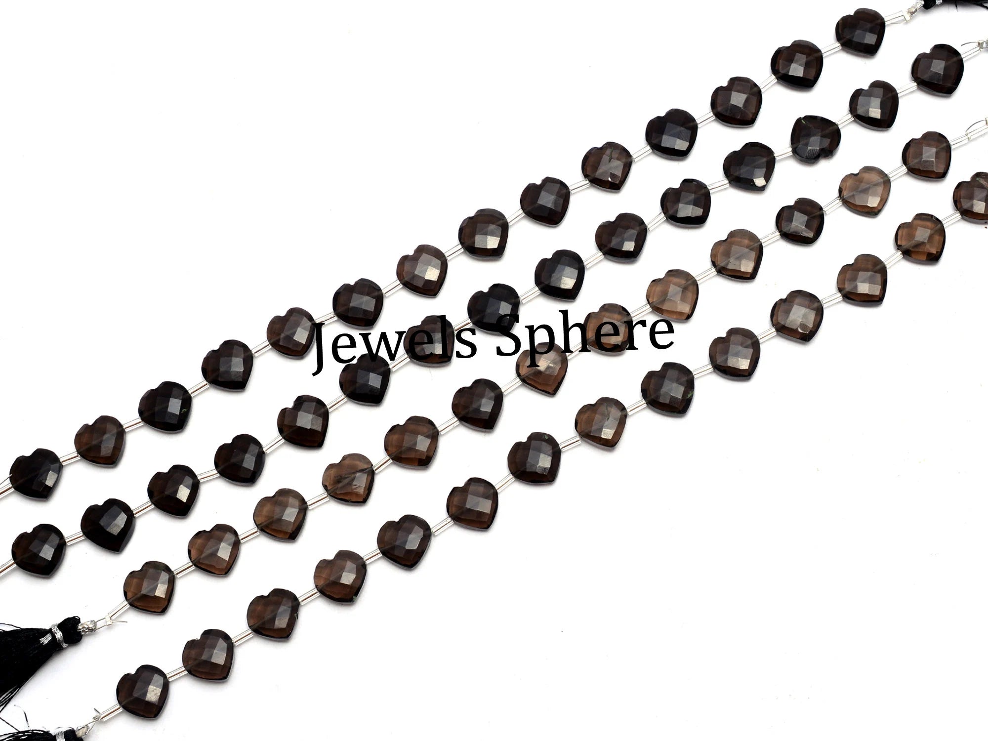 AA Quality Smoky Quartz Faceted Heart Shape Briolettes, SKU805