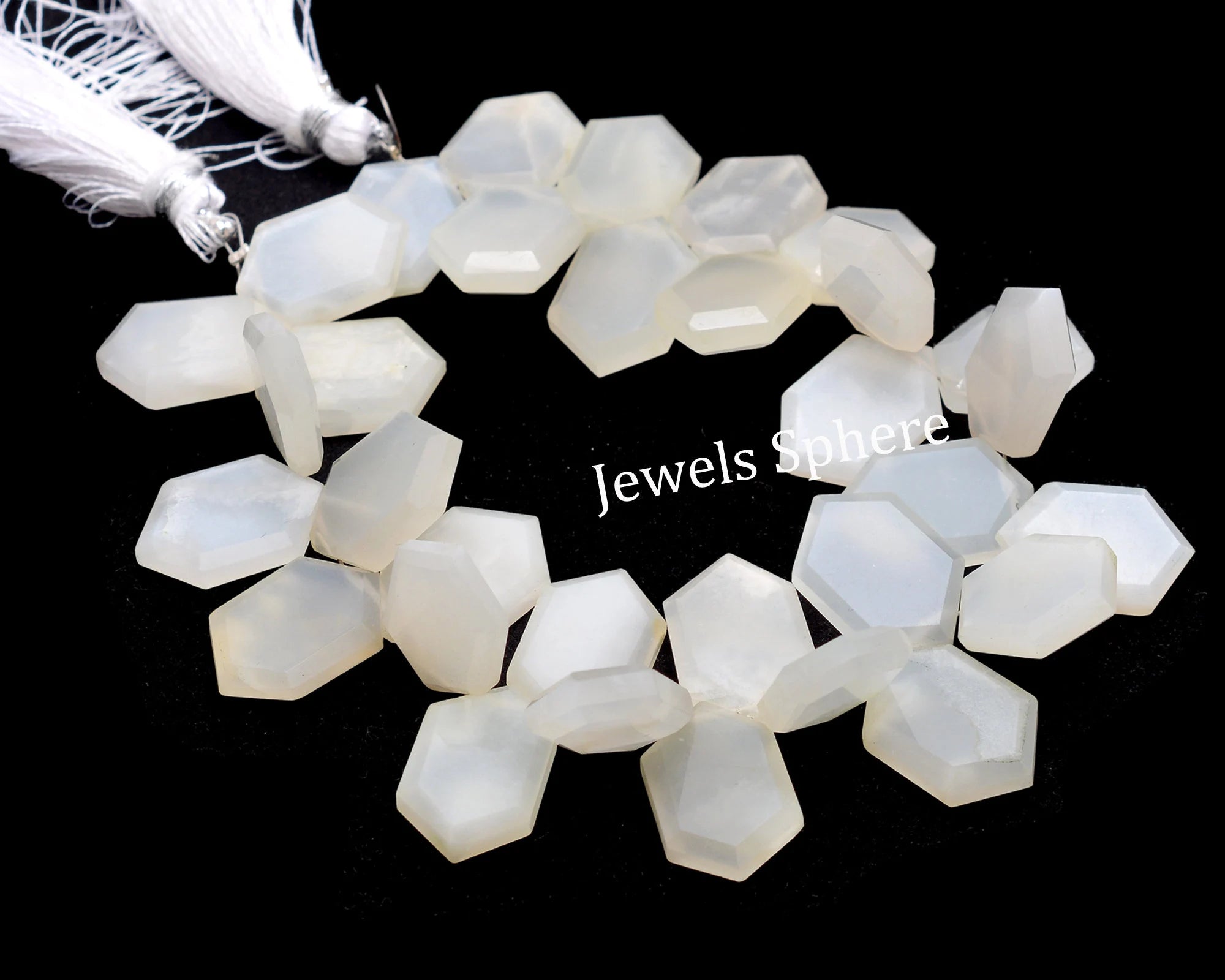 White Moonstone Faceted Six Corner Pear Fancy Shape, 11x17 To 12x18 mm, SKU780