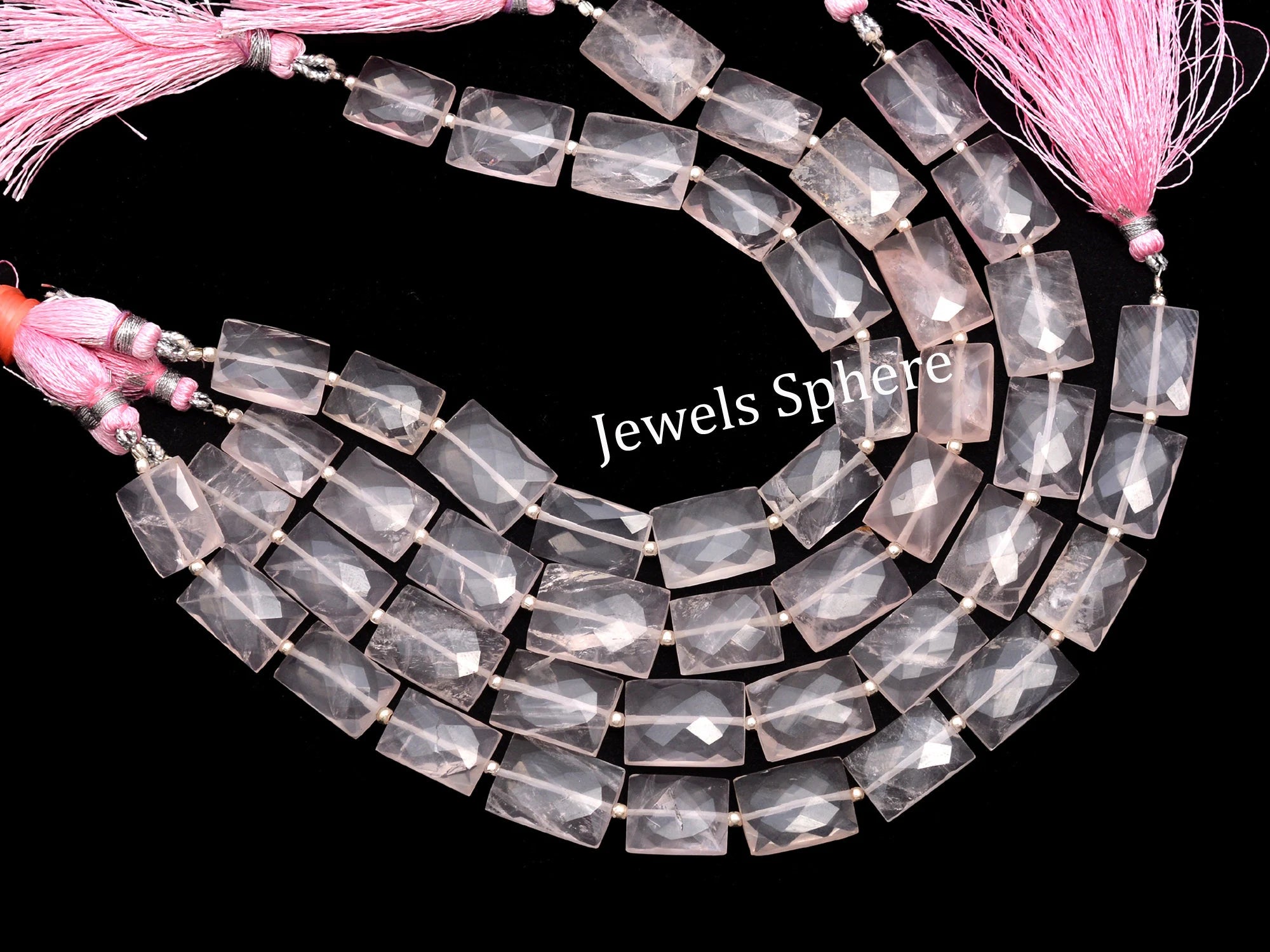 Rose Quartz Faceted Rectangle Beads, 8x13 mm To 12x17 mm, SKU788