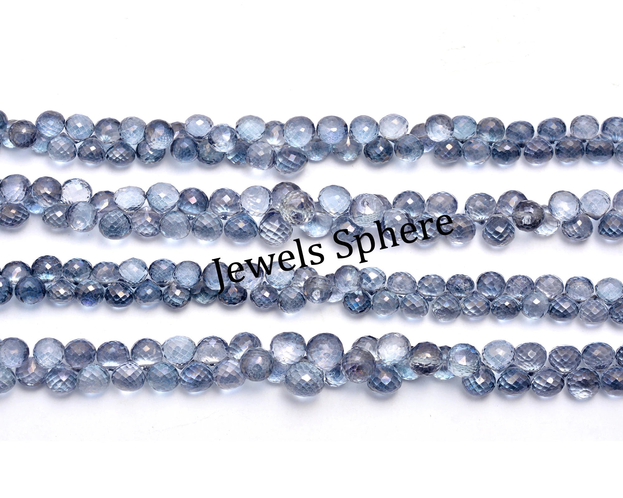 Blue Crystal Coated Faceted Onion Beads, SKU768