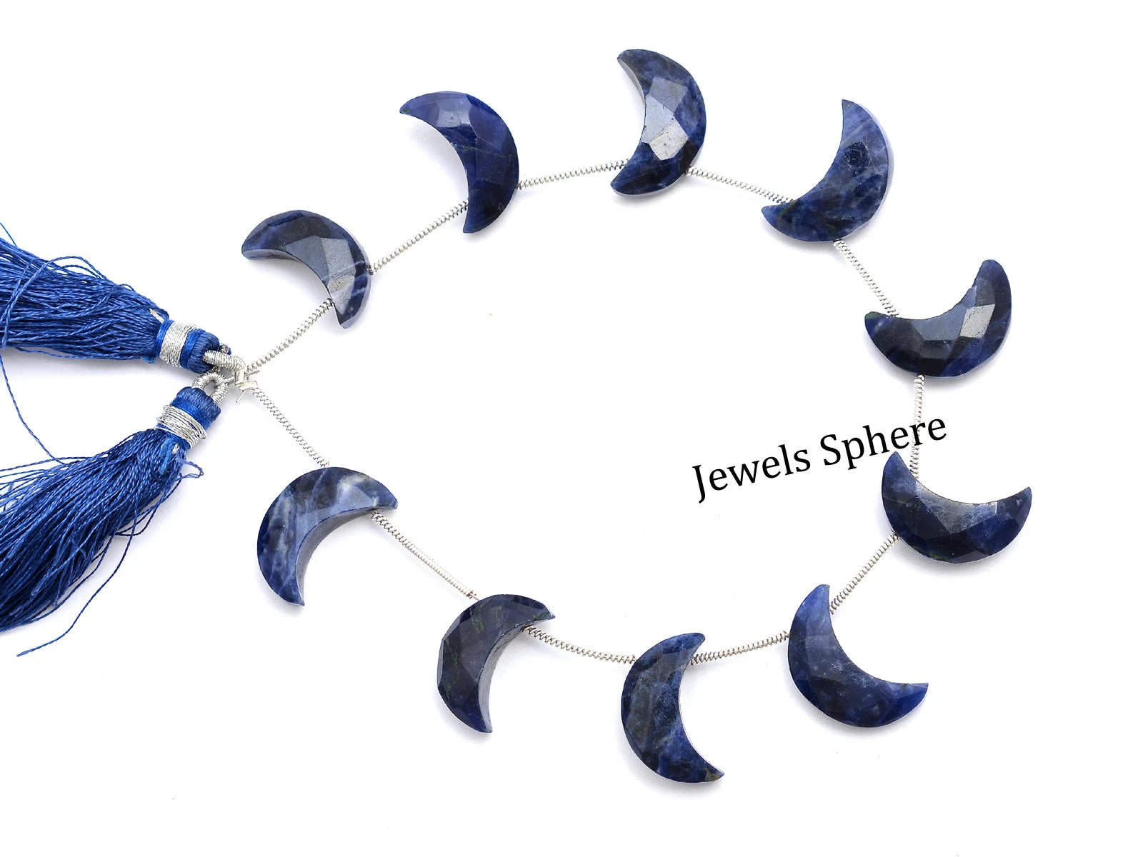 Sodalite Faceted Crescent Moon Fancy Shape, 17 mm To 20 mm,  SKU744