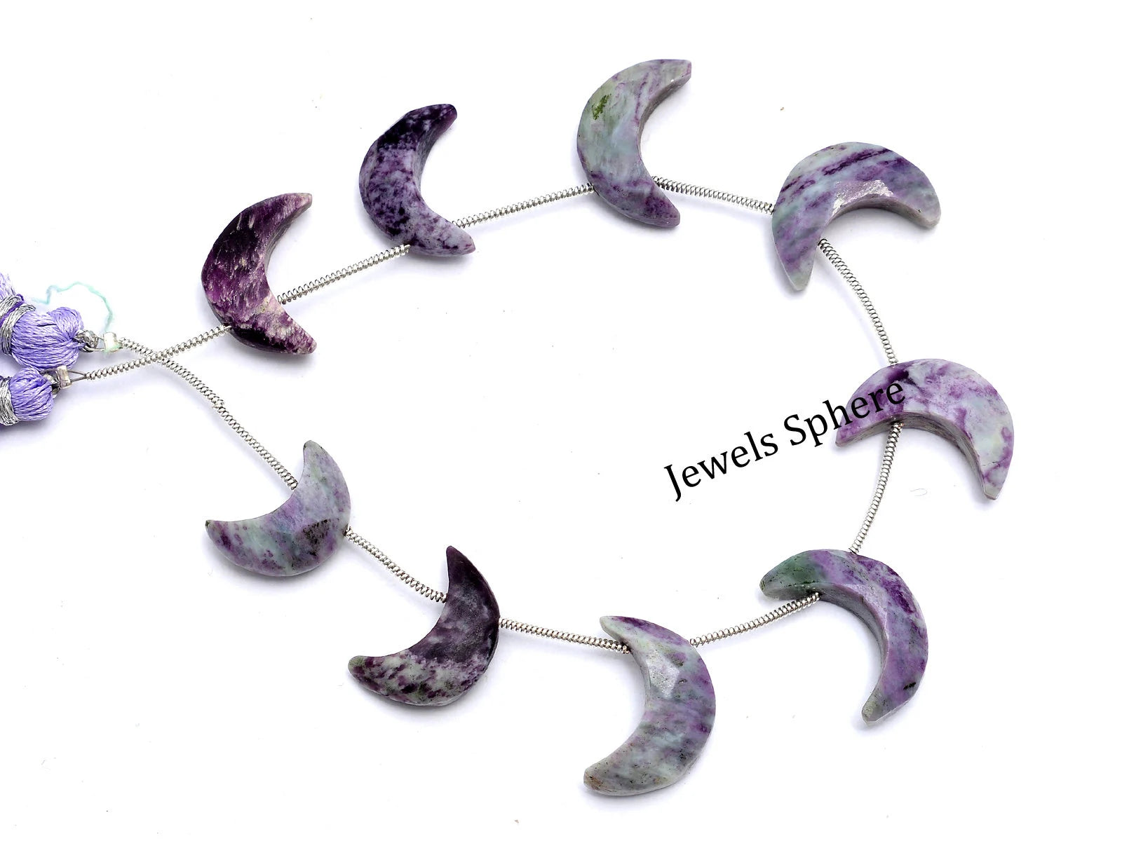 Natural Charoite Faceted Crescent Moon Fancy Shape, 18 mm To 21 mm, SKU747
