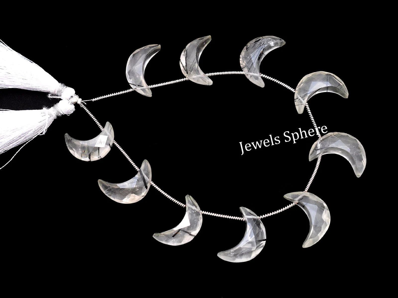 Rutile Faceted Crescent Moon Fancy Shape, 17 mm To 19 mm, SKU730
