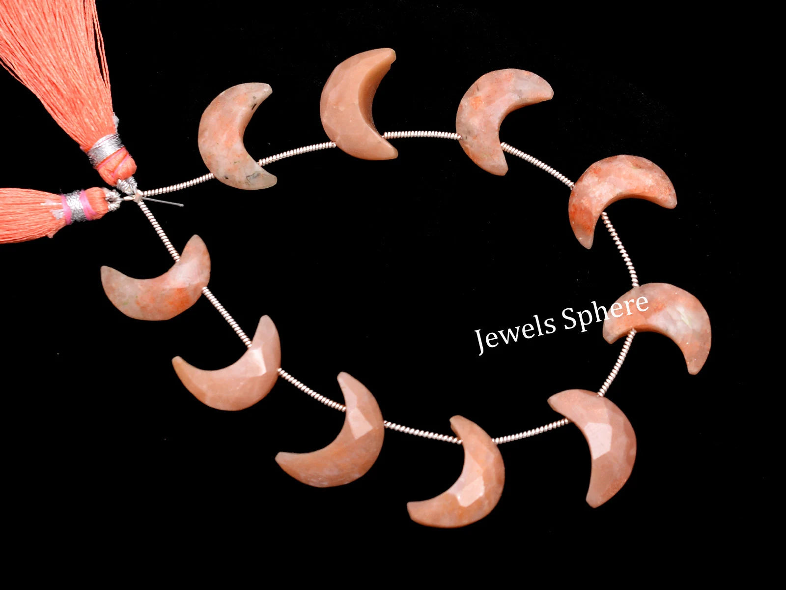 AA Quality Sunstone Faceted Crescent Moon Shape Briolettes, SKU737