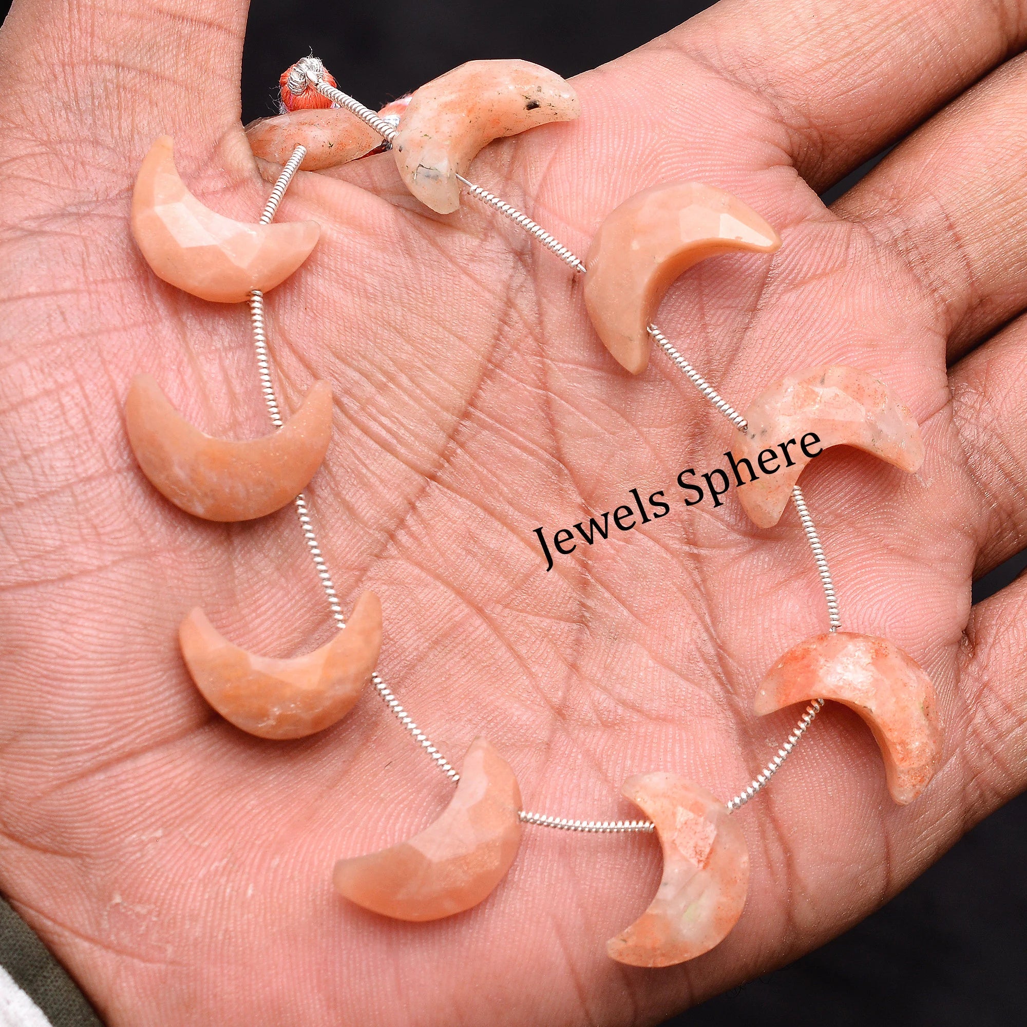 AA Quality Sunstone Faceted Crescent Moon Shape Briolettes, SKU737