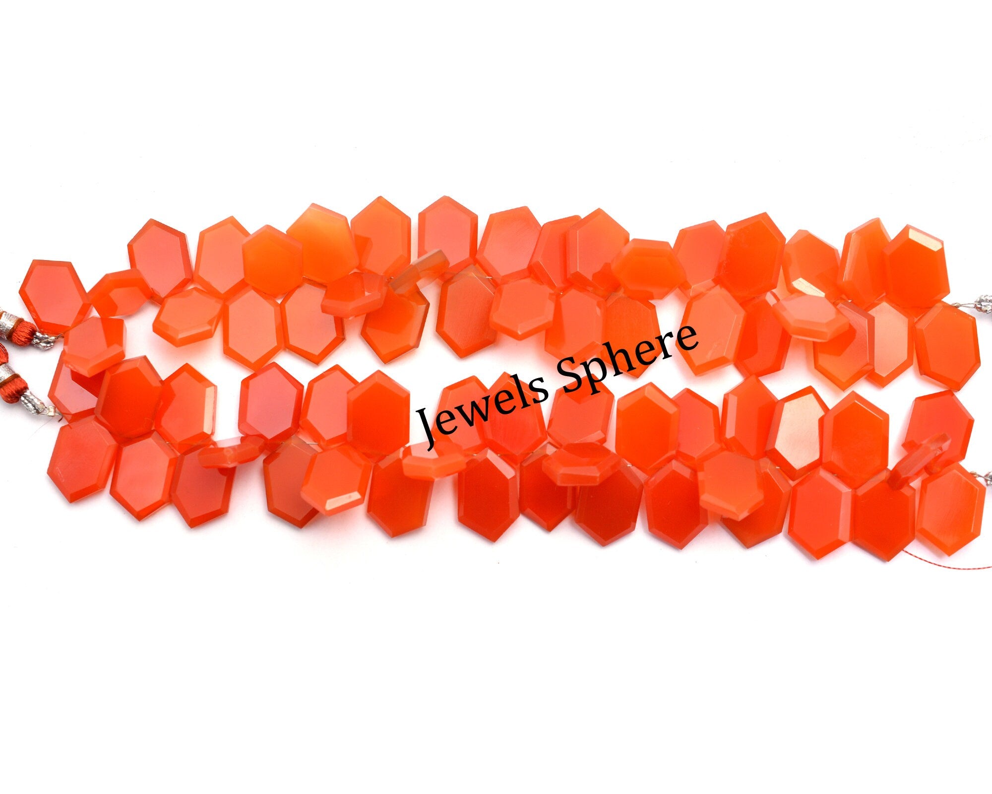 Natural Carnelian Faceted Six Corner Fancy Shape, 11x17 mm To 12x18 mm, SKU777
