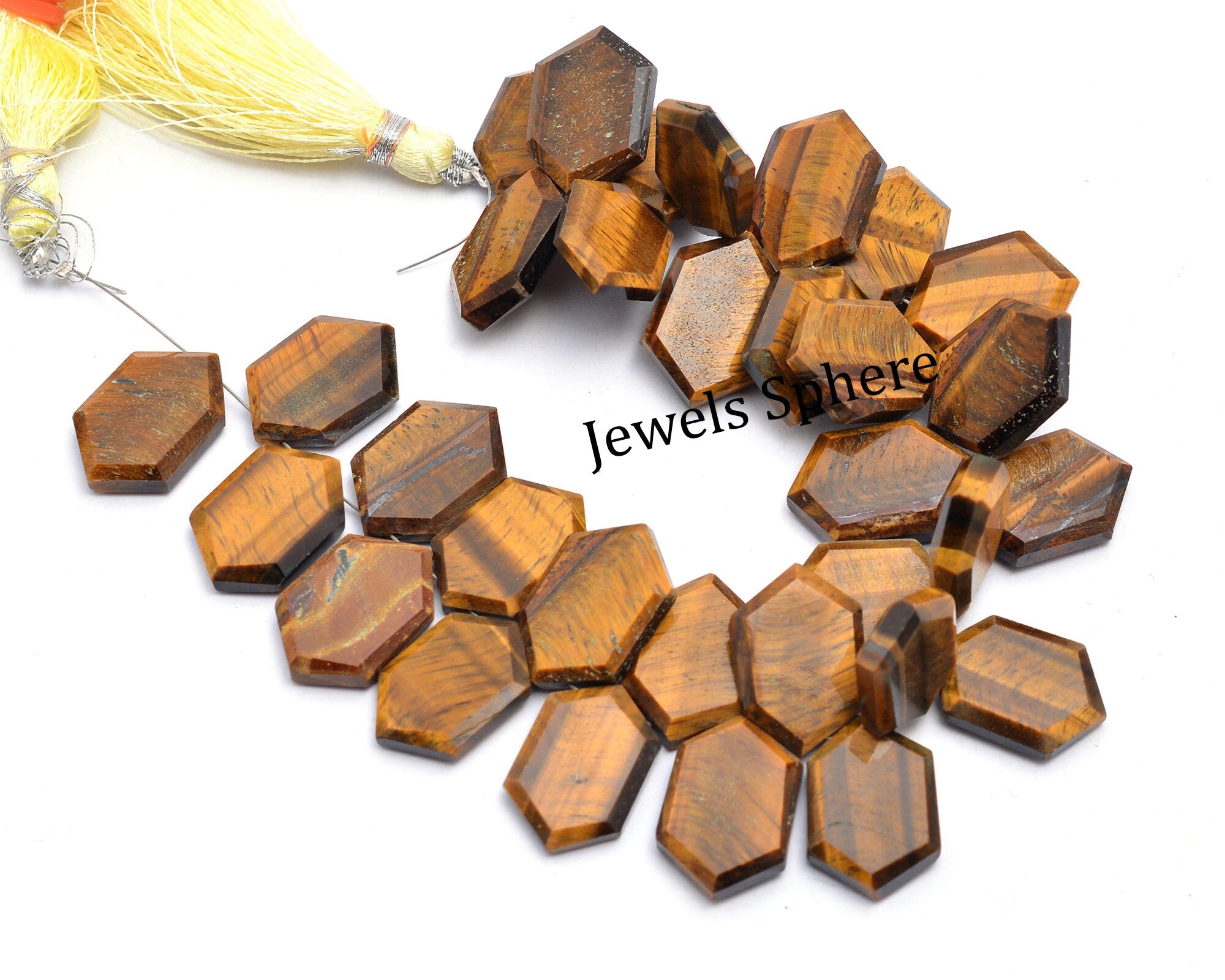 Natural Tiger's Eye Faceted Six Corner Fancy Shape, 11x17 mm To 12x18 mm, SKU778