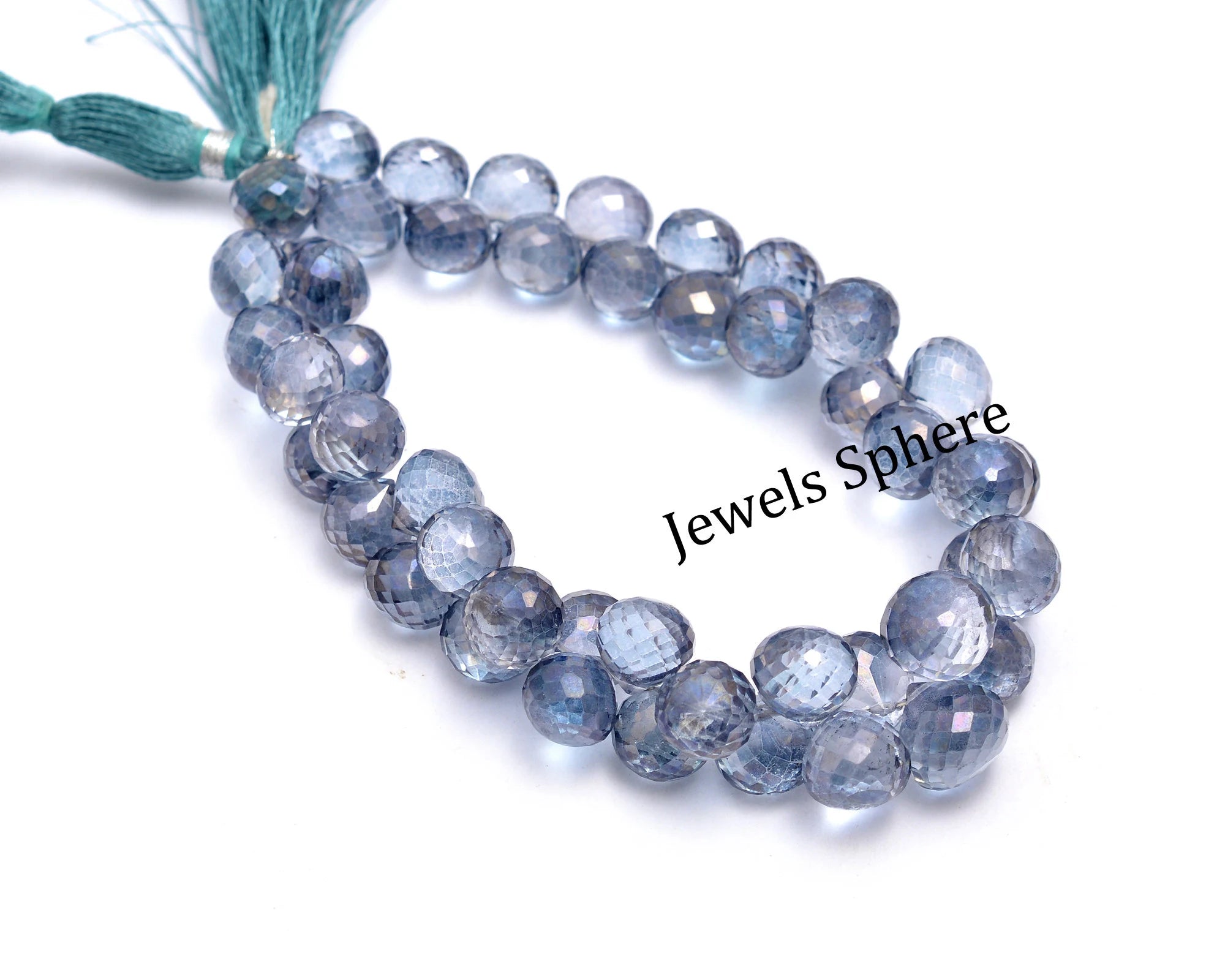 Blue Crystal Coated Faceted Onion Beads, SKU768