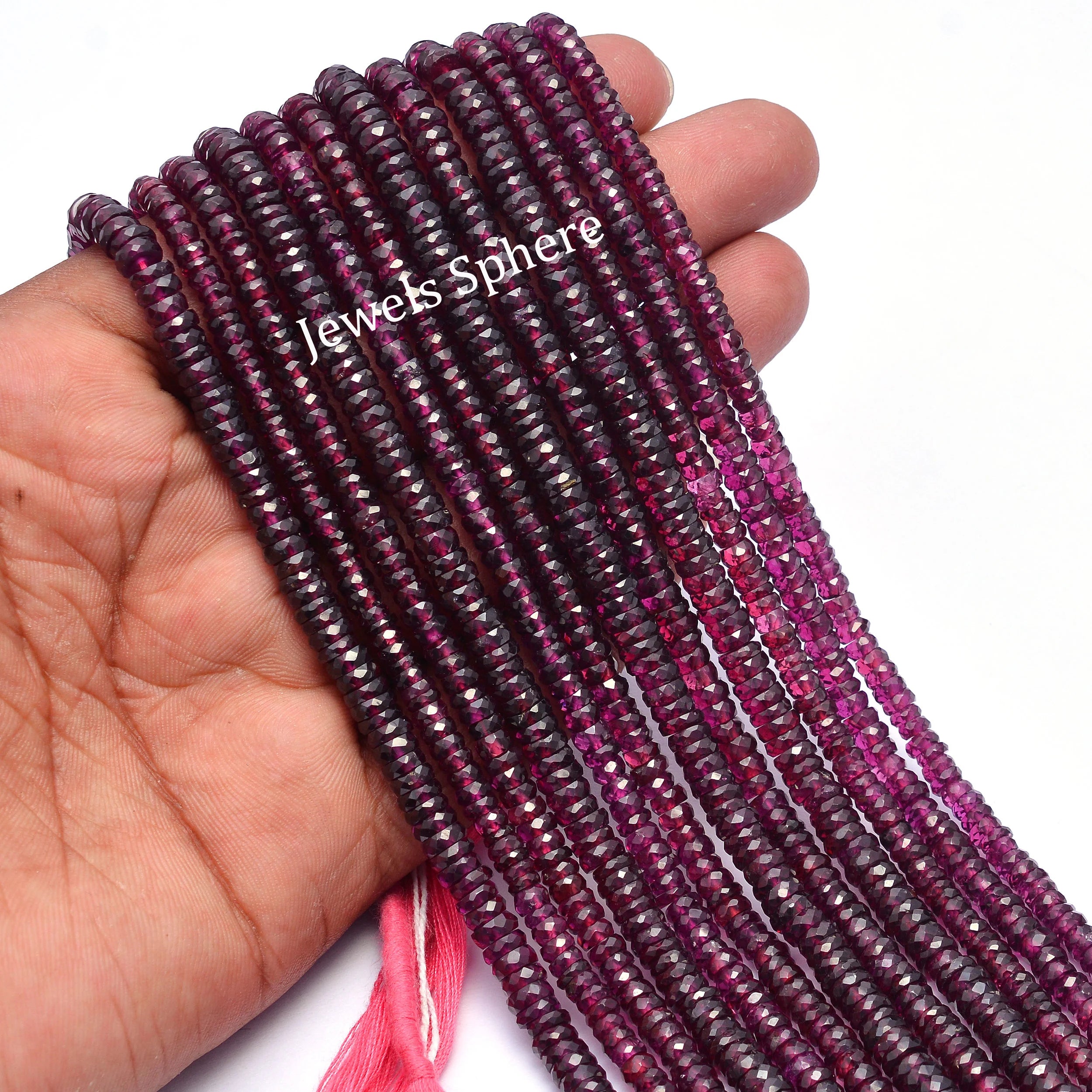 AA Quality Rhodolite Garnet Faceted Wheel Cut Beads, SKU1000