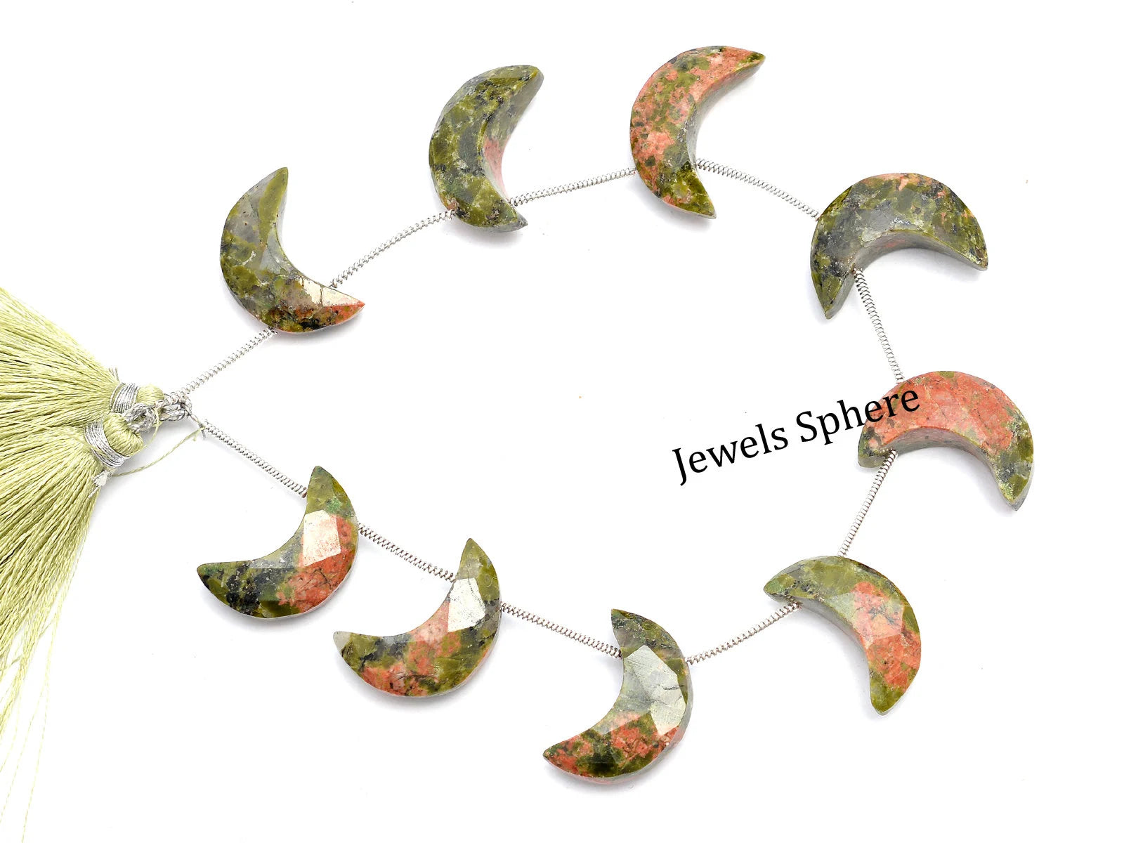 Natural Unaktie Faceted Crescent Moon Fancy Shape, 19 mm To 21 mm,
