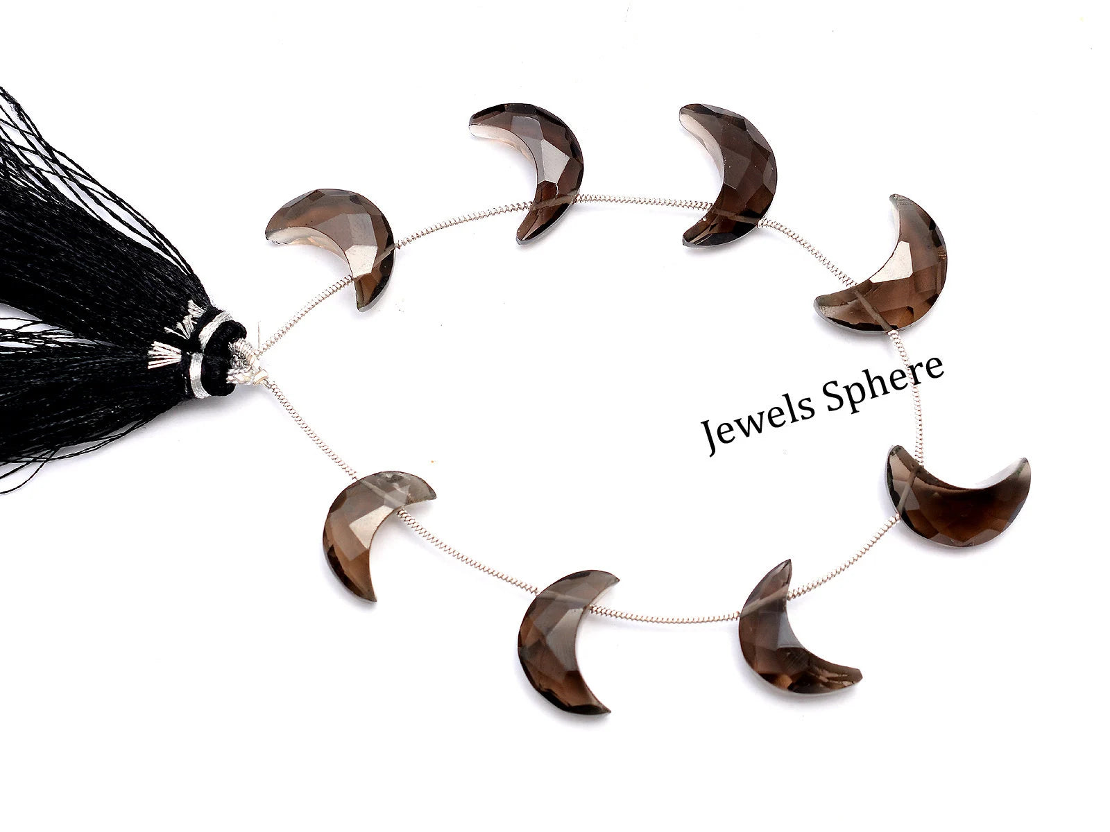 Smoky Quartz Faceted Crescent Moon Fancy Shape, 16 mm To 20 mm, SKU733