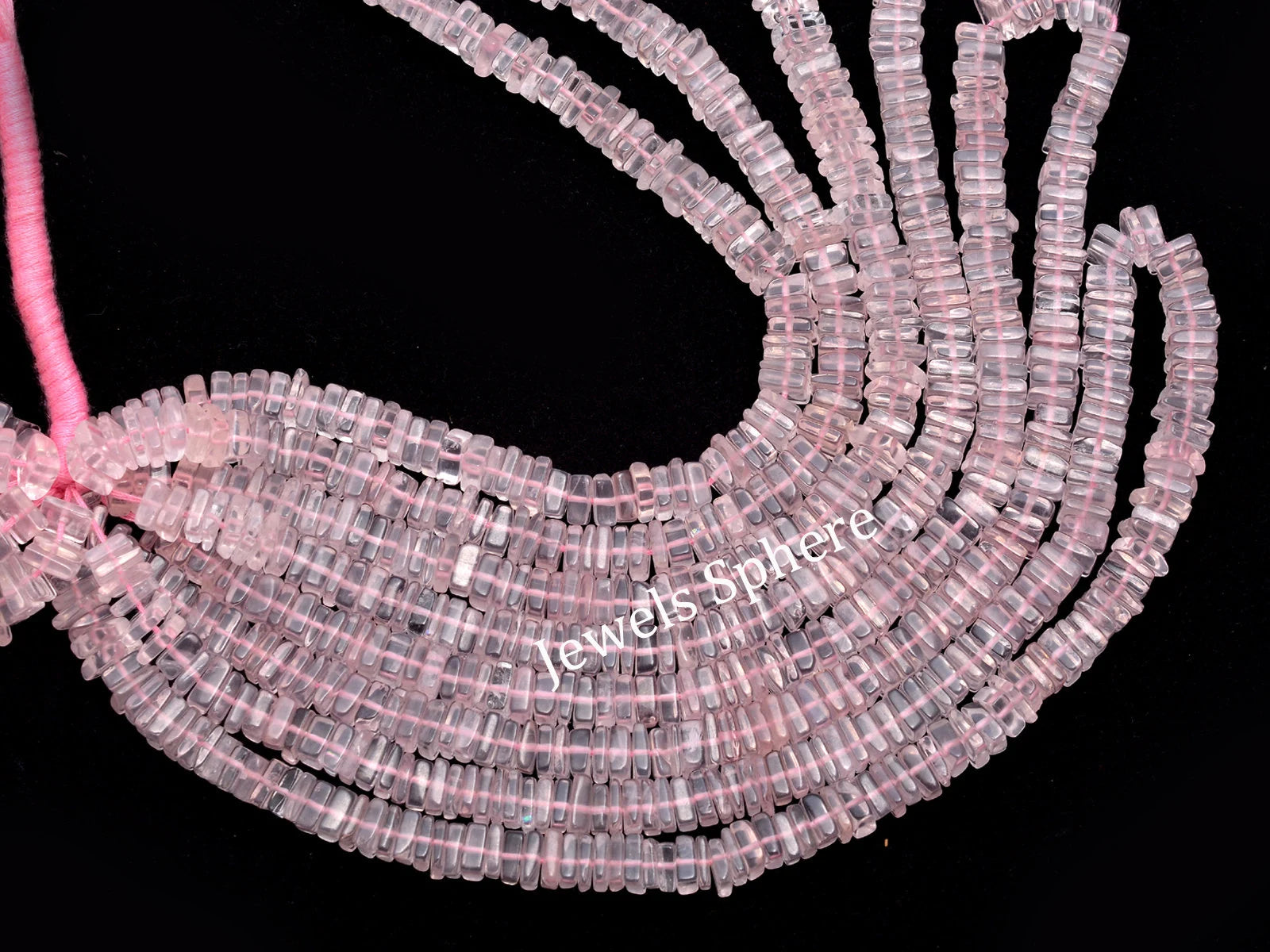 Natural Rose Quartz Smooth Square Beads, SKU711