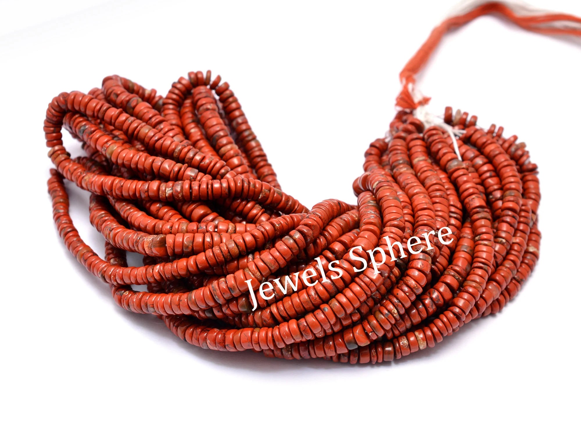 Red Jasper Smooth Heishi Beads, 5 mm To 6 mm, SKU829