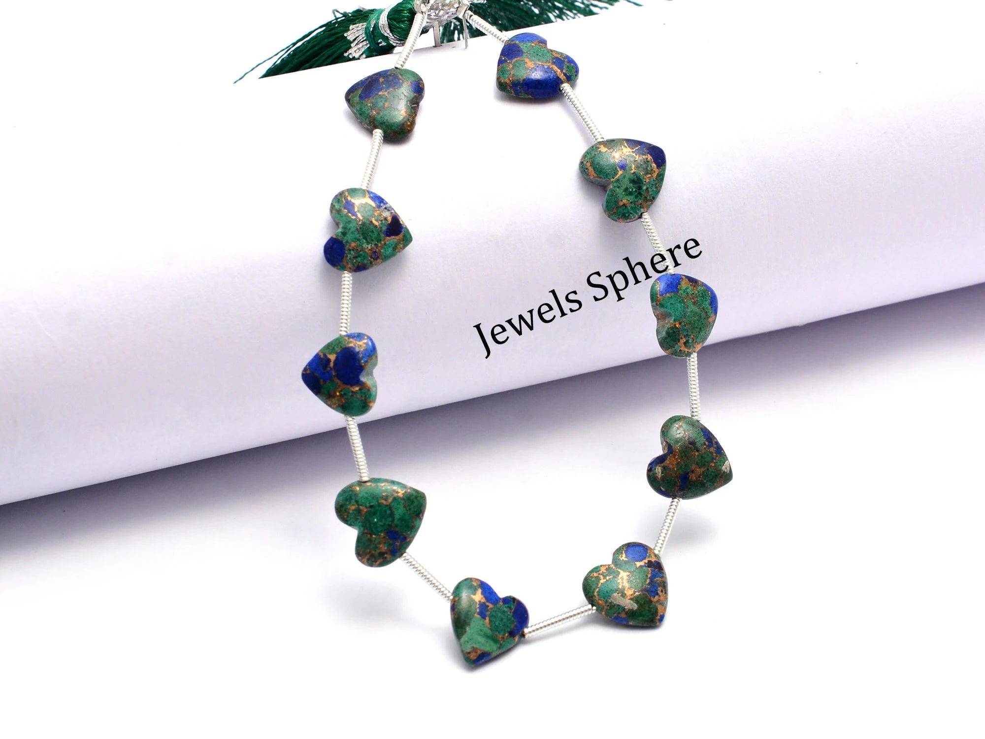 Lapis Lazuli Copper Turquoise Heart Shape Beads, 9 mm To 12 mm, SKU913
