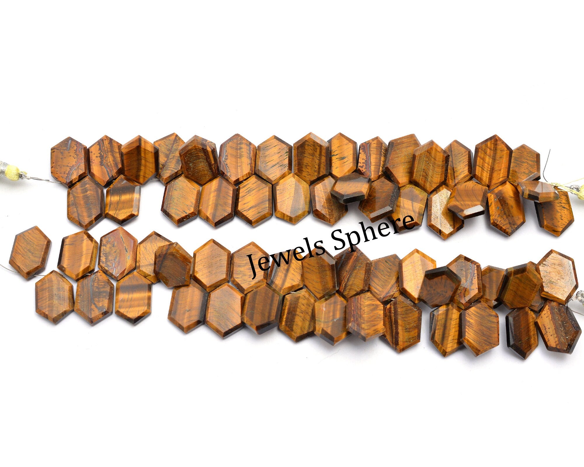 Natural Tiger's Eye Faceted Six Corner Fancy Shape, 11x17 mm To 12x18 mm, SKU778