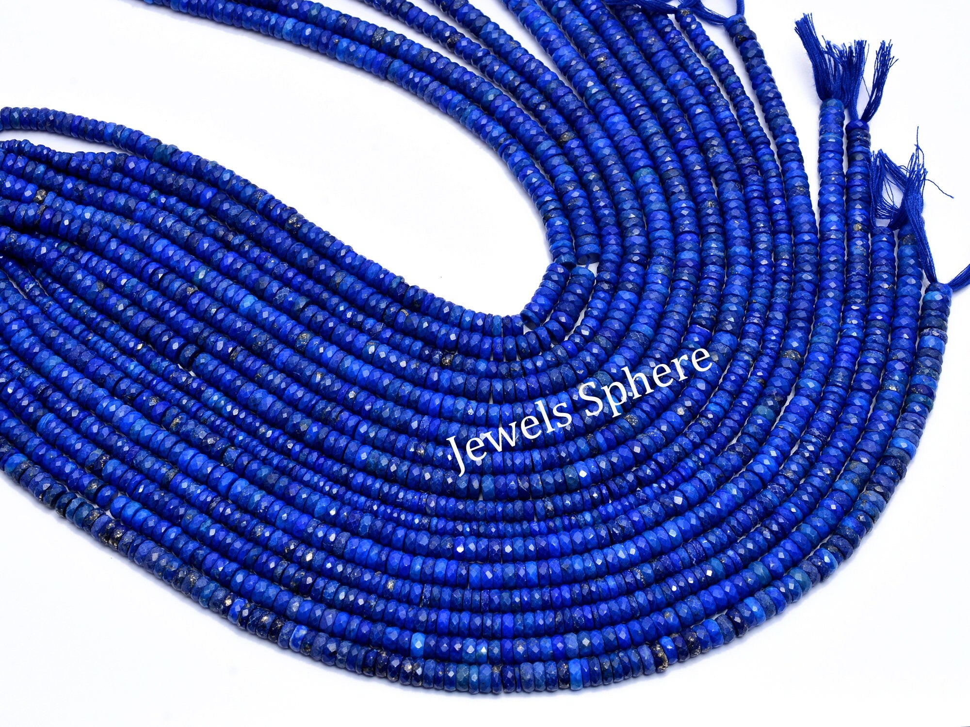 AA Quality Lapis Lazuli Faceted Tyre Beads, Lapis Lazuli Heishi Beads, SKU996