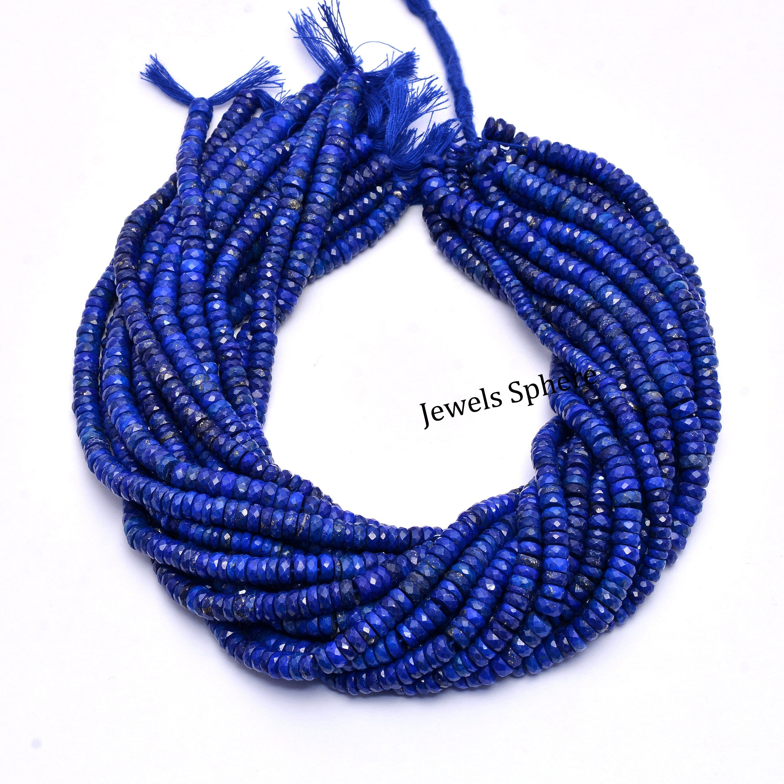AA Quality Lapis Lazuli Faceted Tyre Beads, Lapis Lazuli Heishi Beads, SKU996
