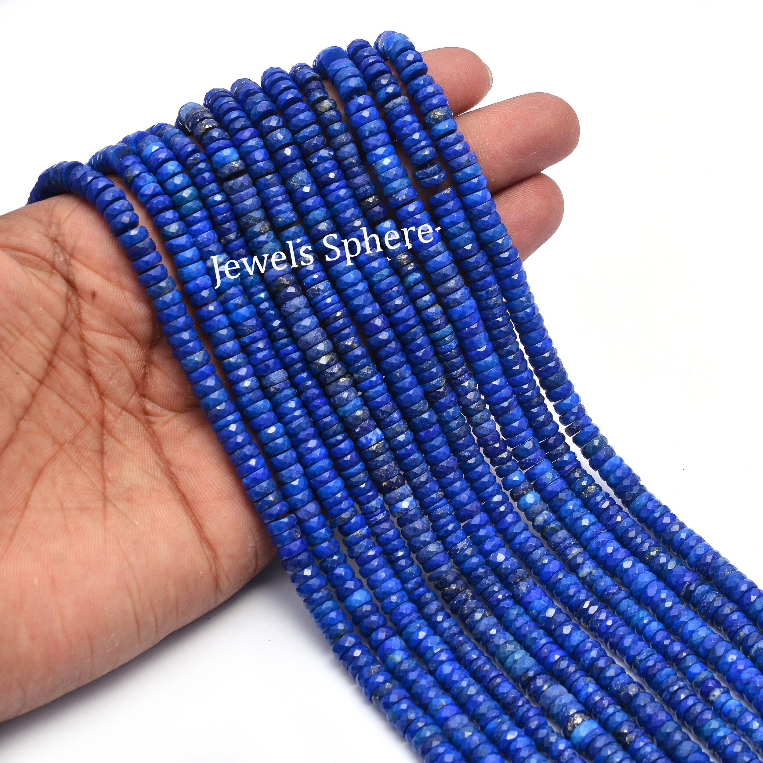 AA Quality Lapis Lazuli Faceted Tyre Beads, Lapis Lazuli Heishi Beads, SKU996