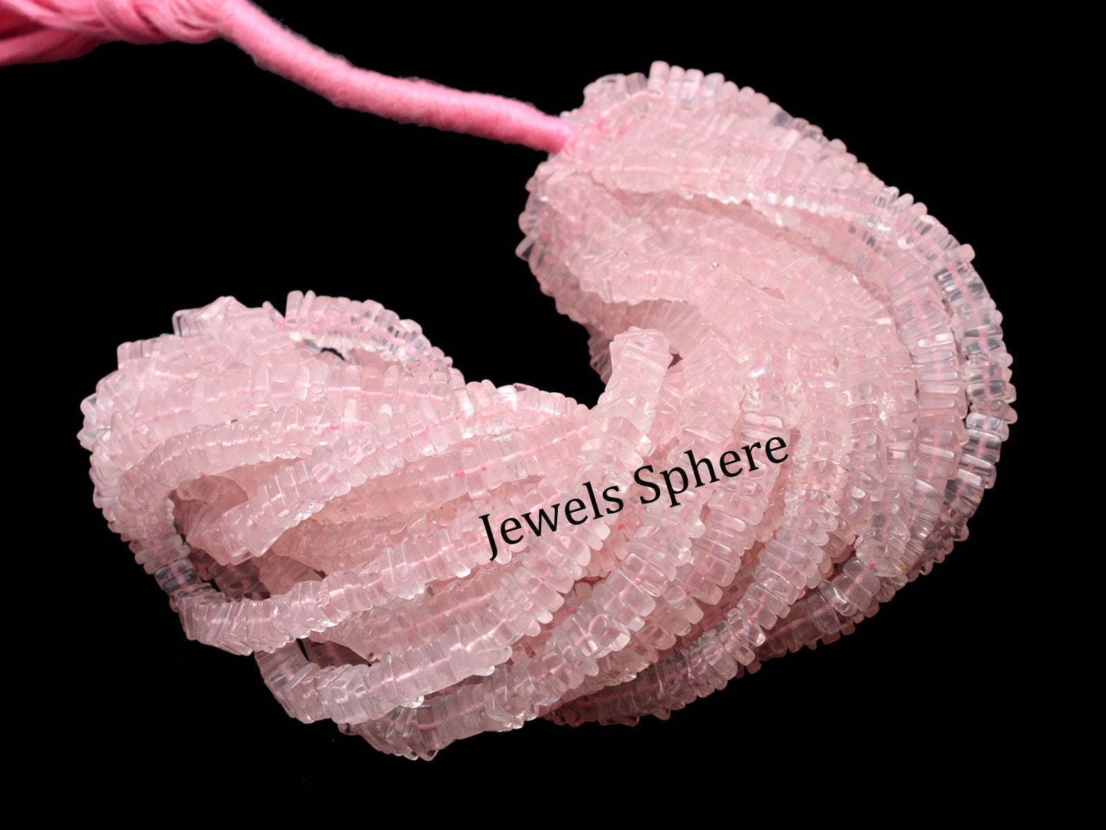Natural Rose Quartz Smooth Square Beads, SKU711