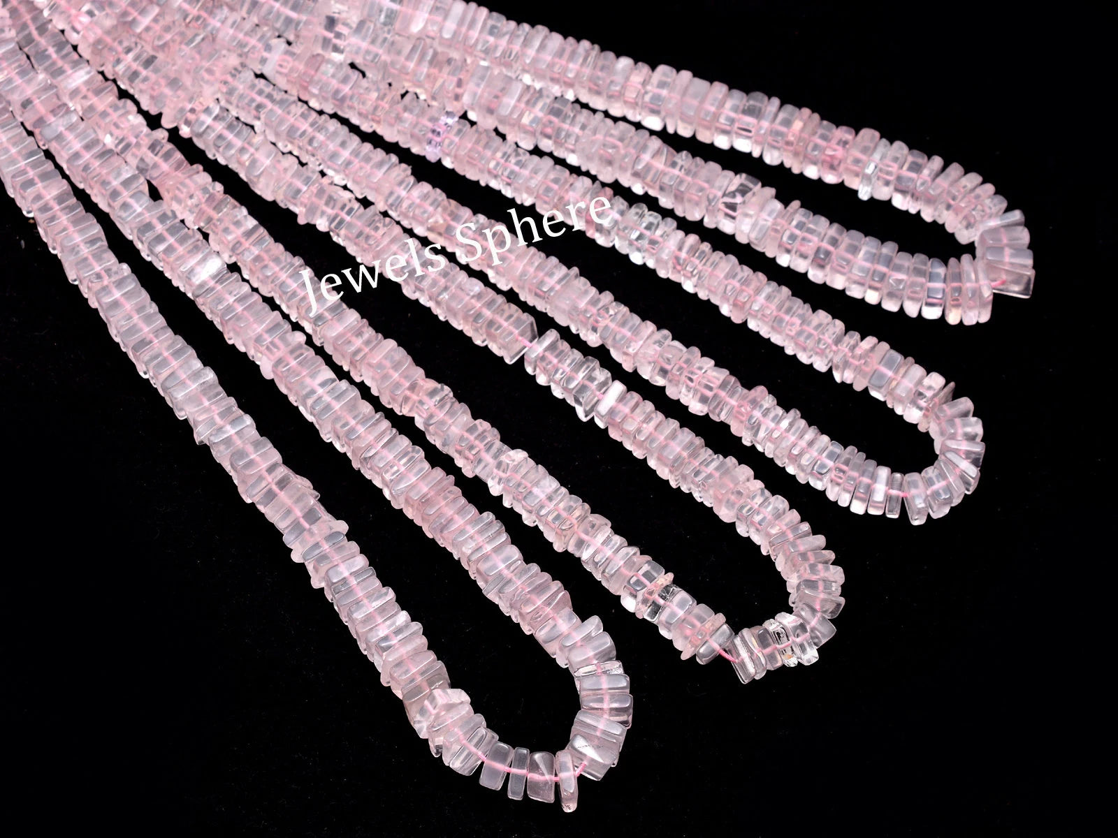 Natural Rose Quartz Smooth Square Beads, SKU711