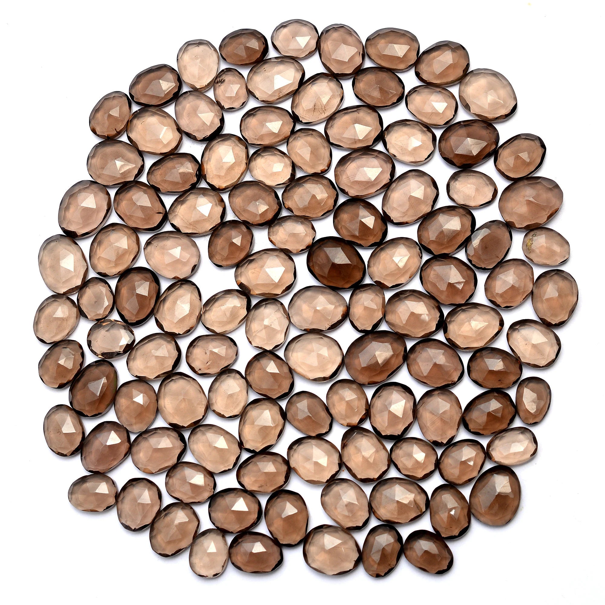 Smoky Quartz Organic Rosecut Loose Gemstone, 8 mm To 13 mm, SKU712