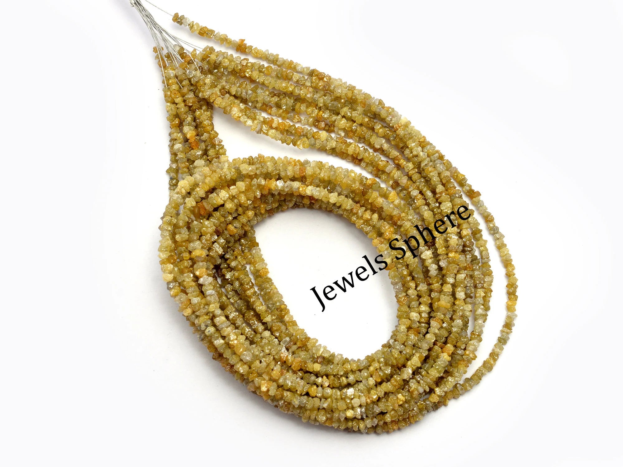 AA Quality Yellow Diamond Uncut Beads, Raw Diamond Beads, SKU820