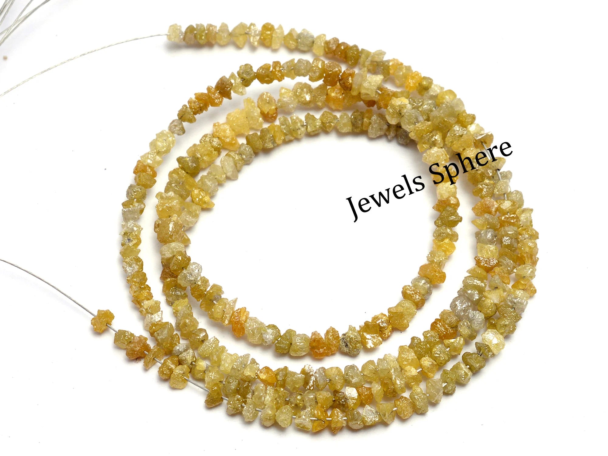 AA Quality Yellow Diamond Uncut Beads, Raw Diamond Beads, SKU820