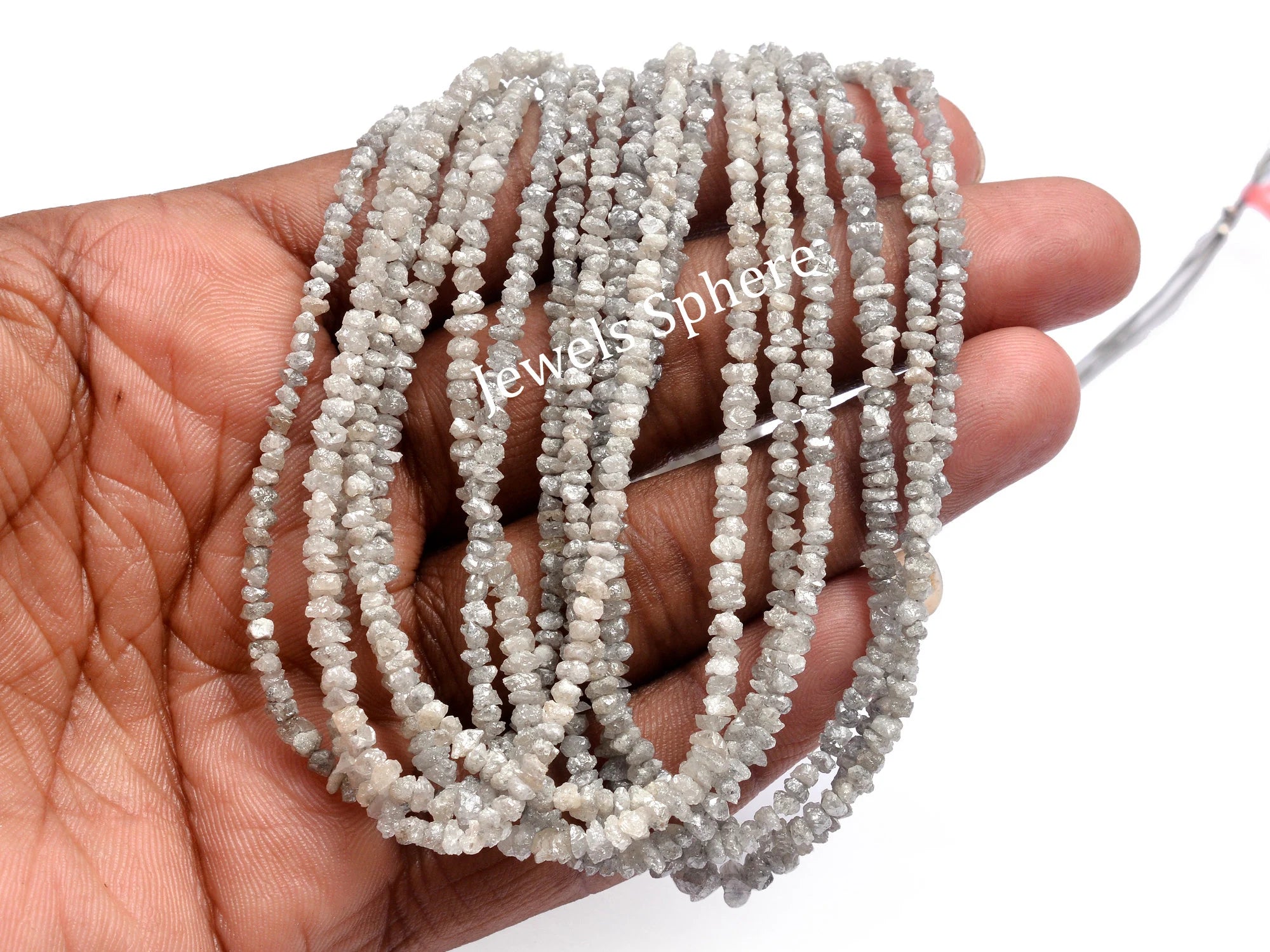 Natural Raw Diamond Uncut Beads, Milky White Diamond Fancy Beads, SKU818