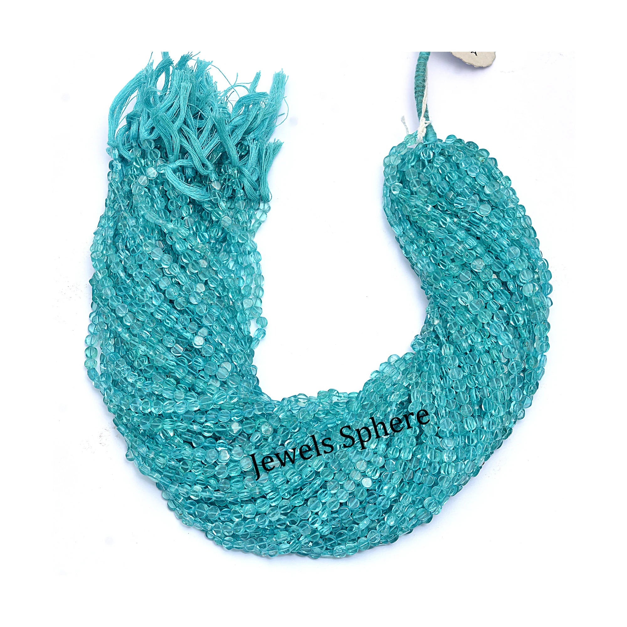 AA Quality Sky Apatite Smooth Coin Beads, 4.5 mm To 5 mm, Sky Apatite Coin, Apatite Coin Jewelry Making Gemstone Beads, 15 Inch, SKU368