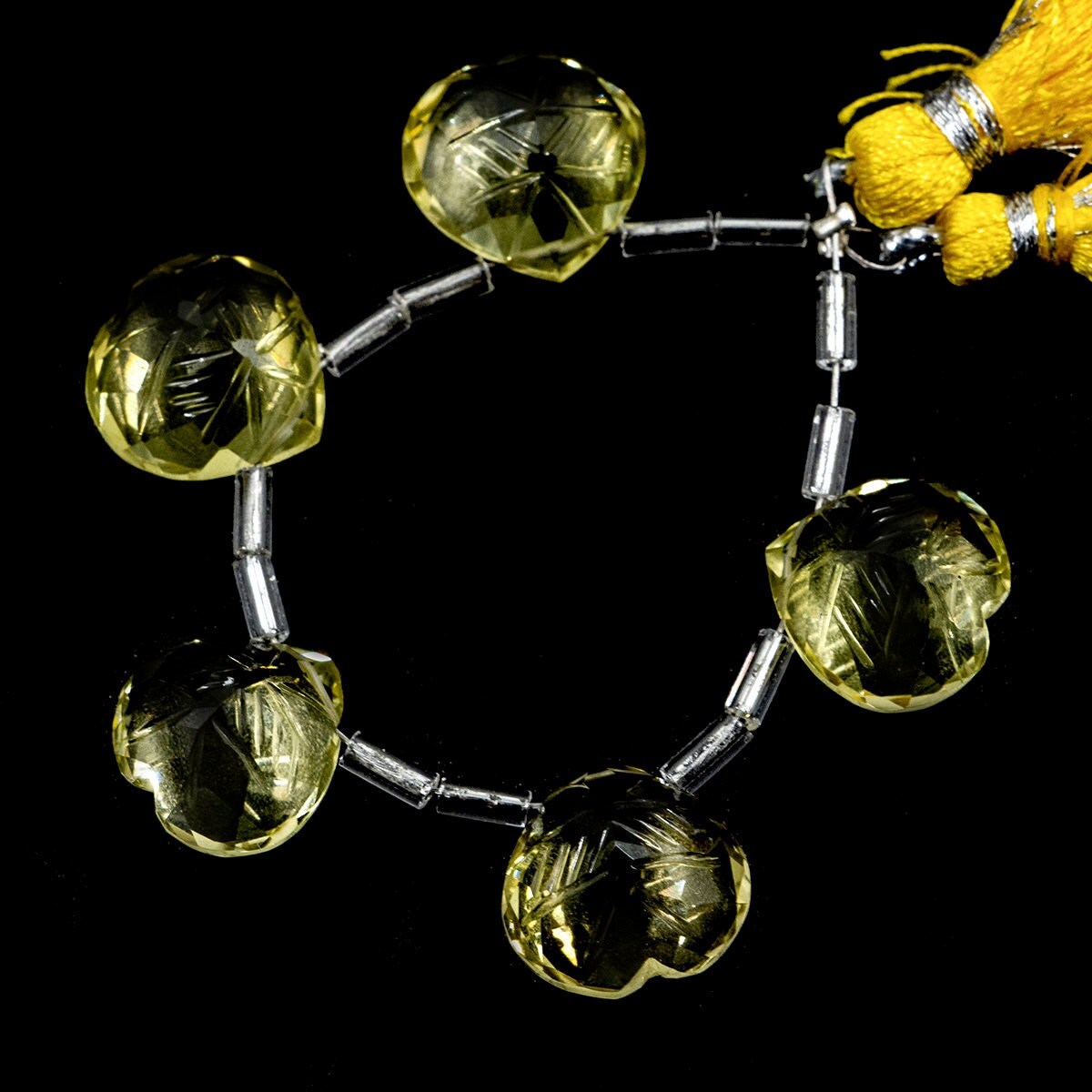 Yellow Lemon Quartz Heart Carving Bottom Drilled Beads, 12 mm, Lemon Quartz Heart Carving Beads, Lemon Quartz Jewelry Gemstone, SKU1590