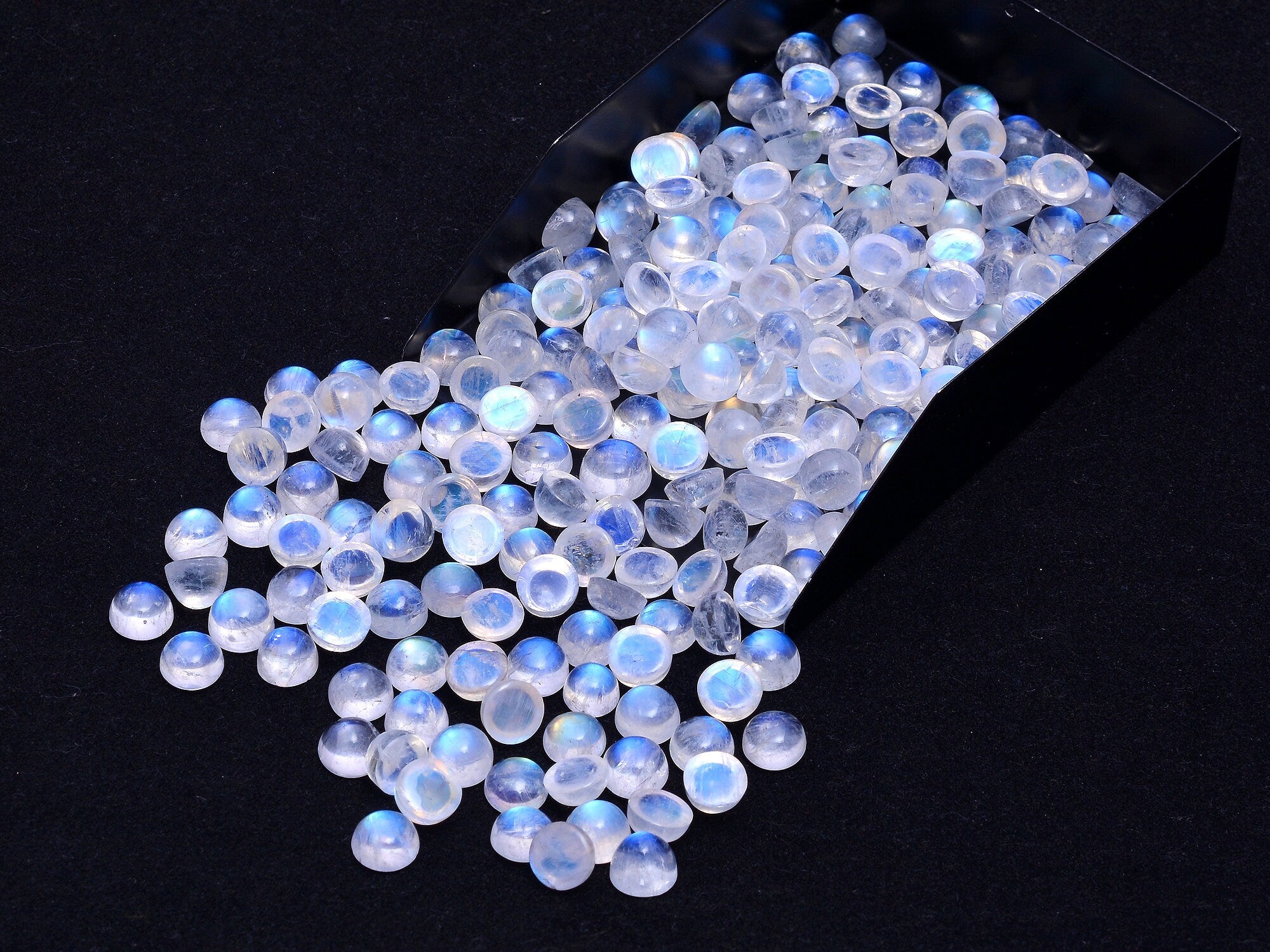 Rainbow Moonstone Round Cabs Loose Gemstone, 6 mm, SKU988