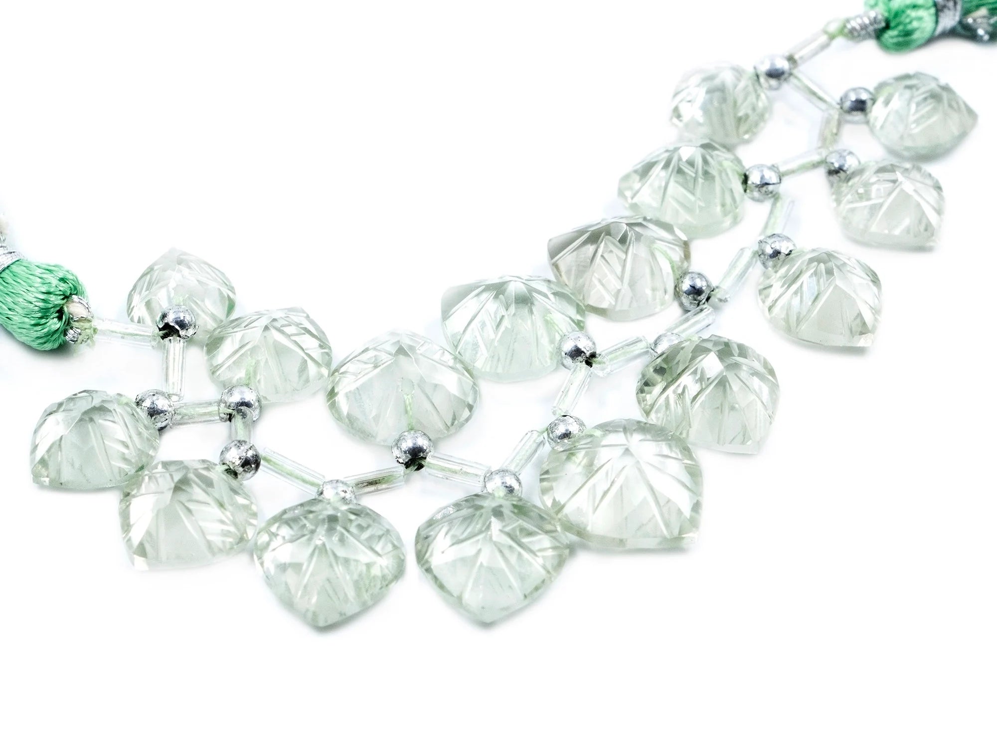 Natural Green Amethyst Fancy Heart Shape Carving Beads, 8.5 mm To 13 mm, Green Amethyst Carving, Carving Top Drilled Gemstone, SKU1592