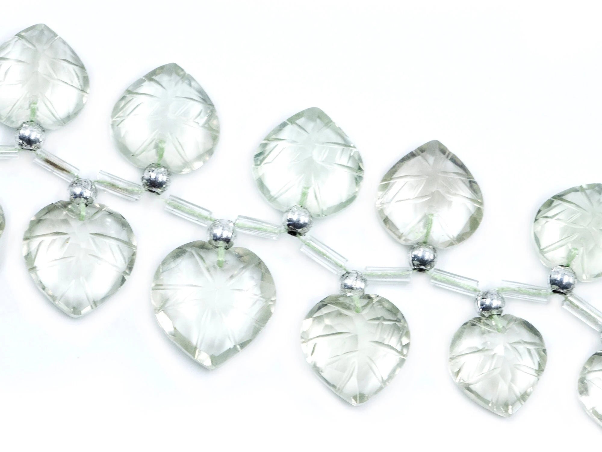 Natural Green Amethyst Fancy Heart Shape Carving Beads, 8.5 mm To 13 mm, Green Amethyst Carving, Carving Top Drilled Gemstone, SKU1592
