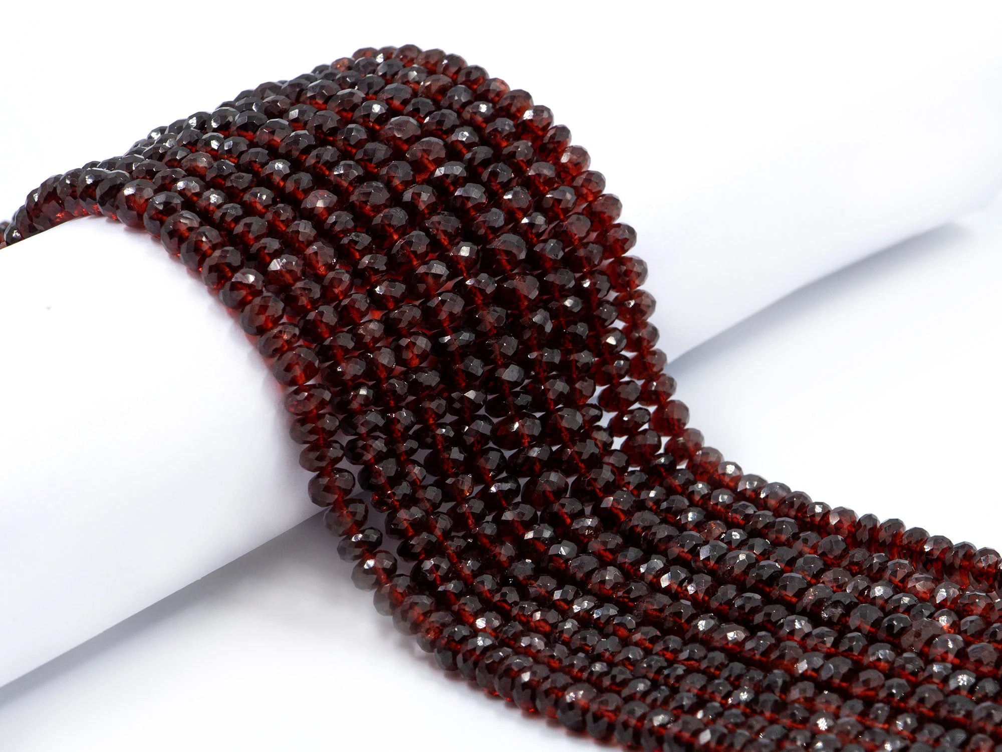 Natural Mozambique Beads, Garnet Faceted Beads, Rondelle Beads, 5 To 7 mm Beads, Red Garnet Beads, Garnet Beads Jewelry (SKU1595)