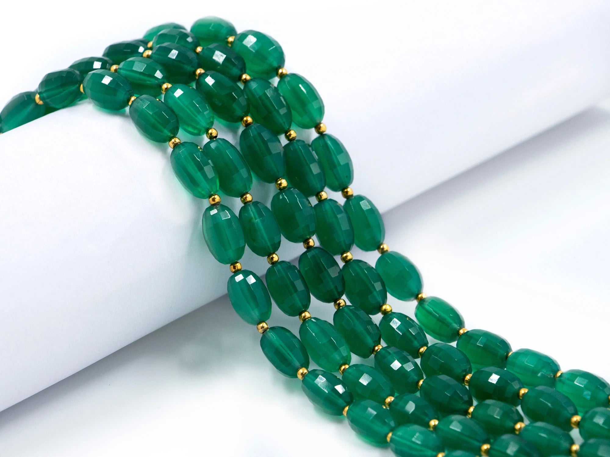 Natural Green Onyx Beads, Faceted Oval Beads, 6.5x9 mm To 8x11 mm Beads, Green Oval Beads, Beads For Jewelry, Gemstone Beads (SKU1562)