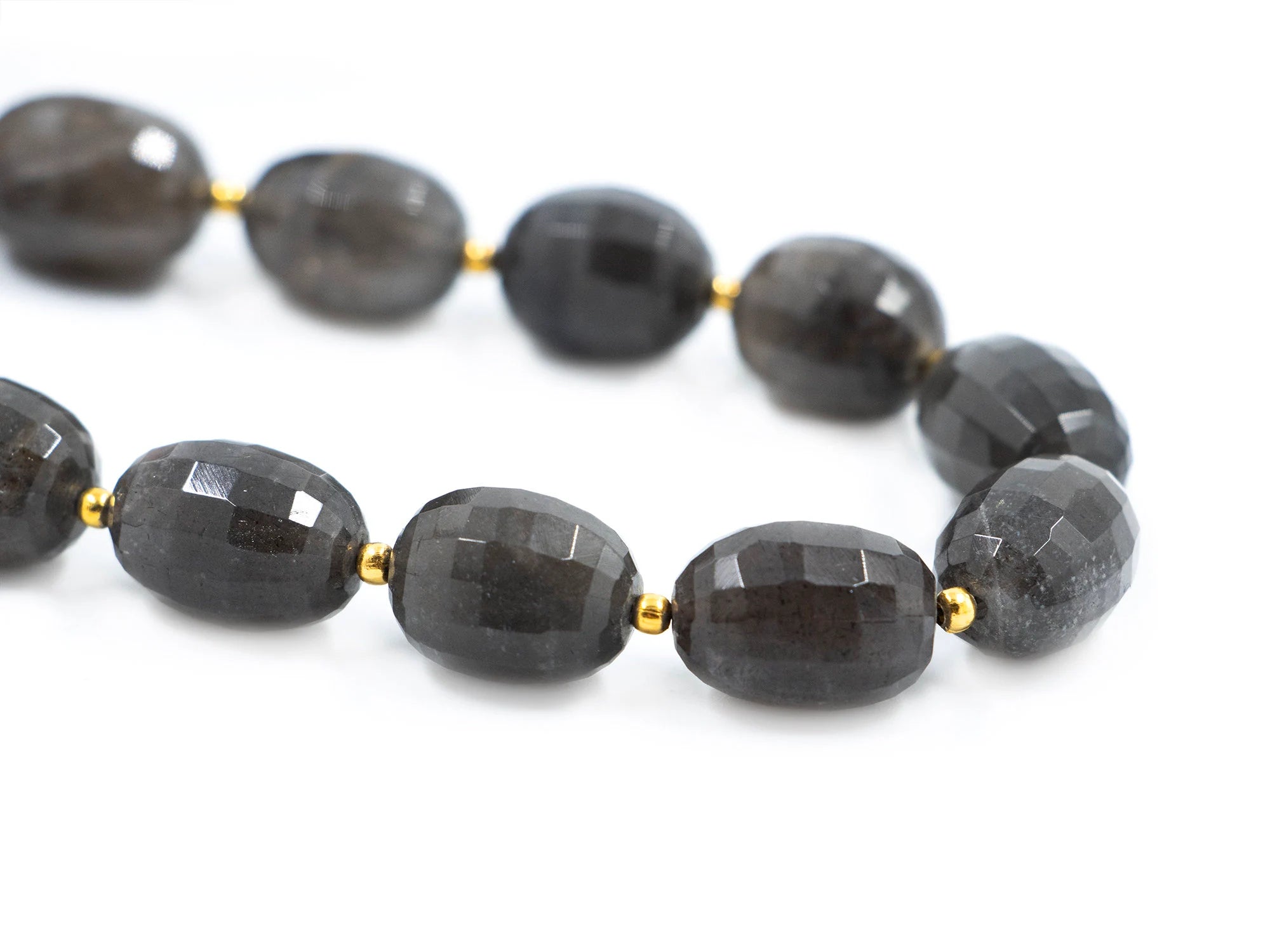 AA Quality Gray Moonstone Faceted Oval Beads, Gray Moonstone Oval, Moonstone Handmade Jewelry Making Beads, 9 Inch Price Strand SKU 1566