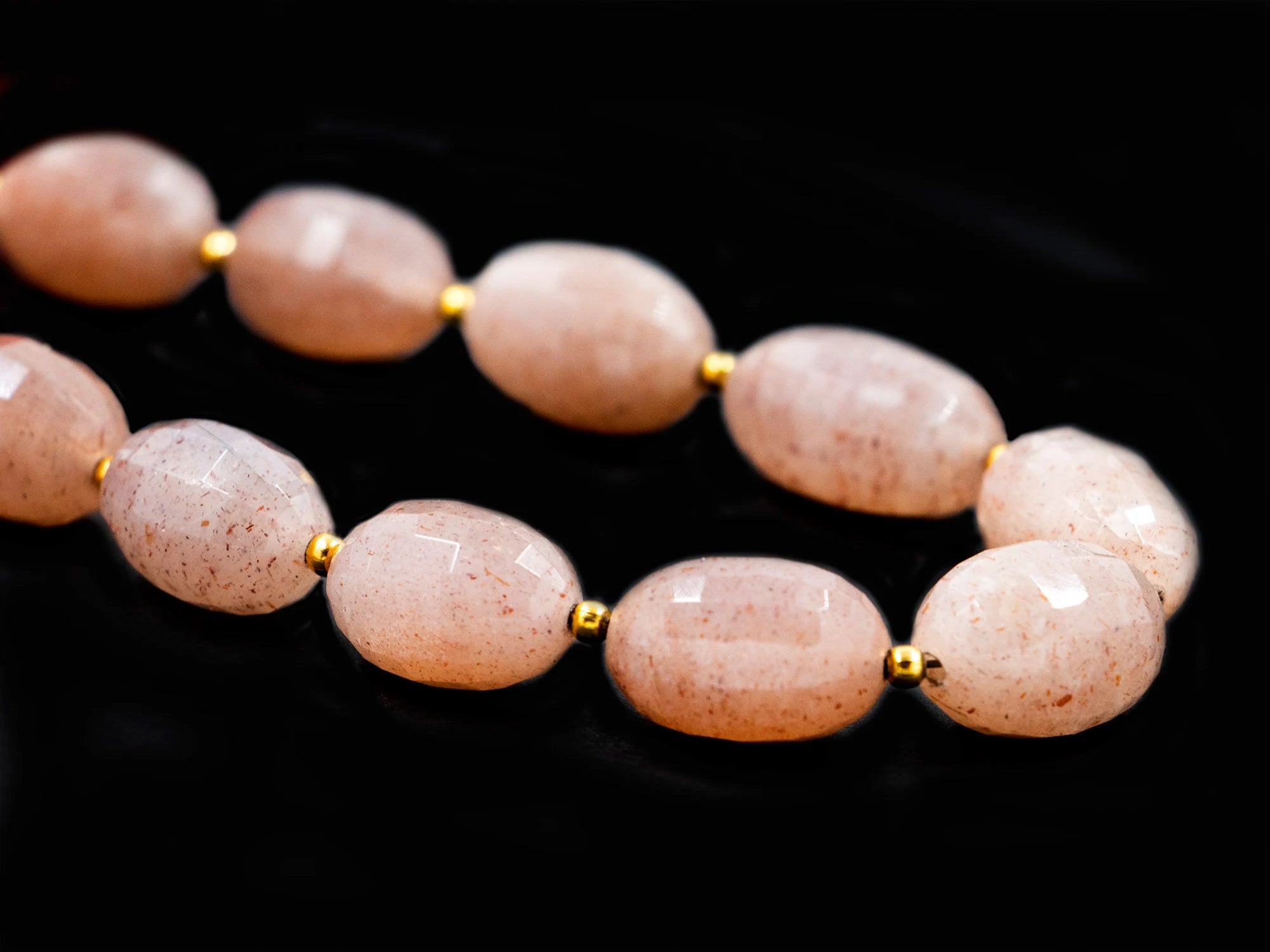 AA Quality Peach Moonstone Faceted Oval Beads, Peach Moonstone Oval, Moonstone Handmade Jewelry Making Beads, 9 Inch Price Strand, SKU 1568