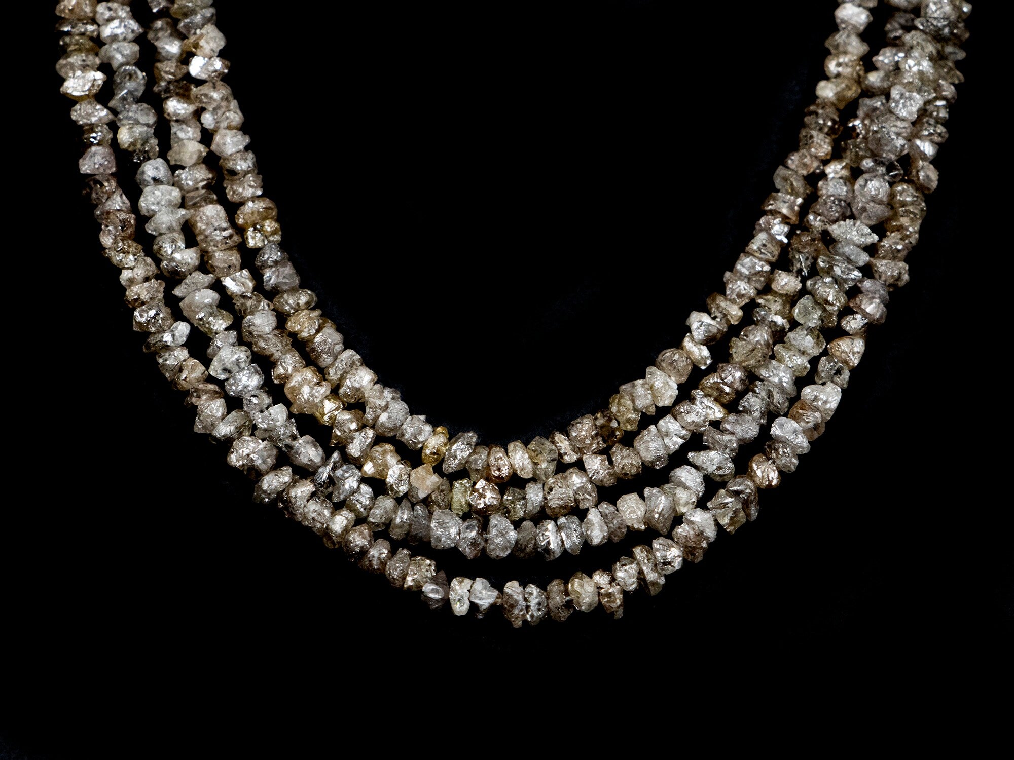 AA Quality Raw Diamond Beads, Grey Color Diamond Beads, SKU817