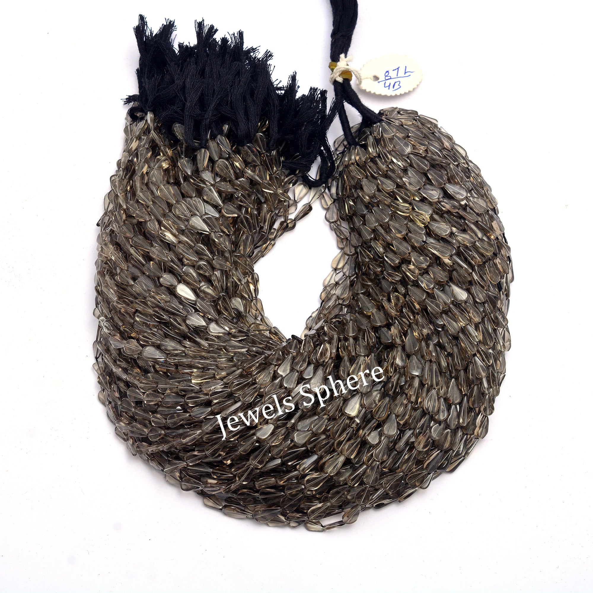Smoky Quartz Smooth Straight Drill Pear Beads, 6.5 mm To 12.8 mm, SKU423