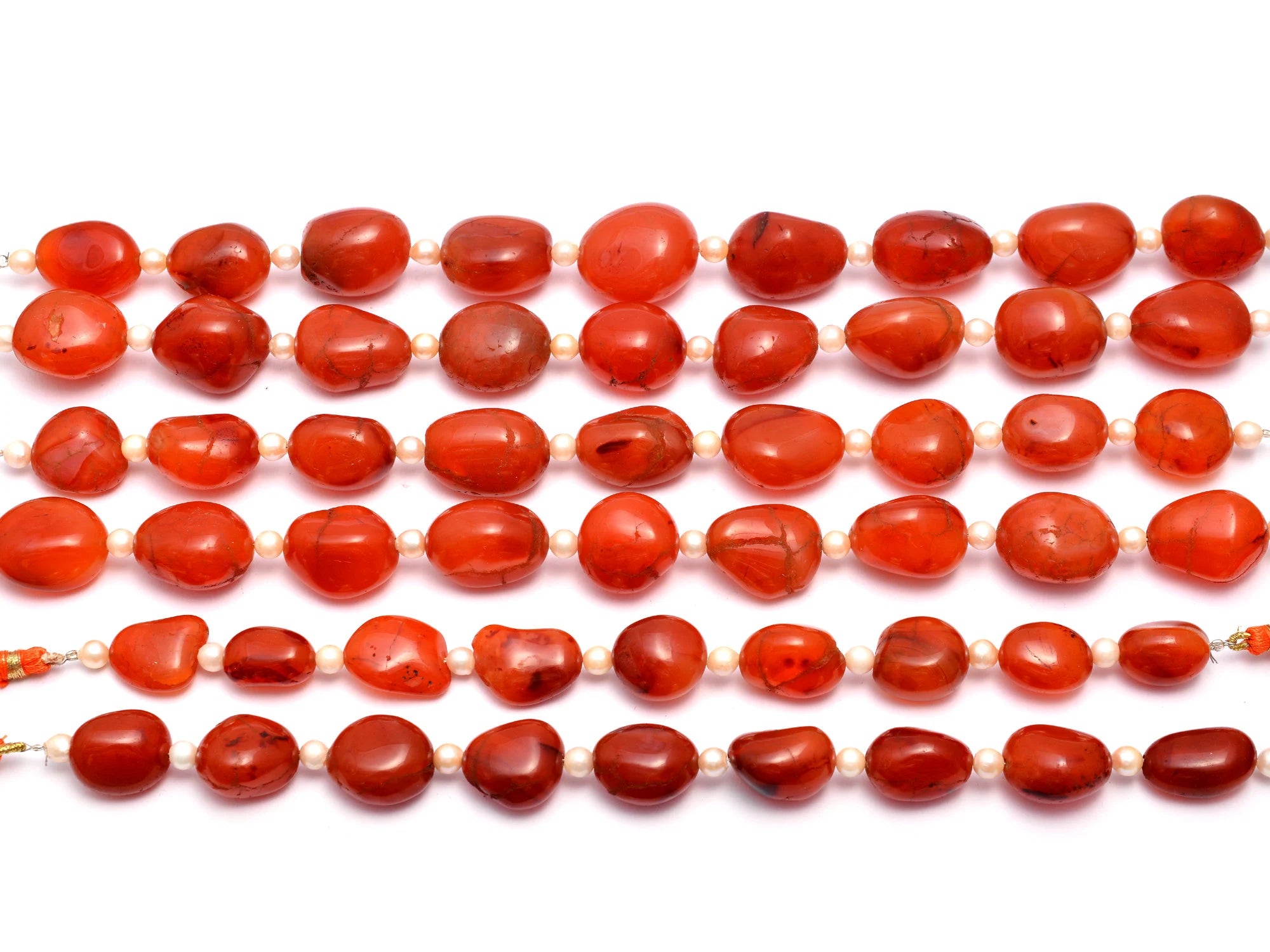 9 Piece Carnelian Smooth Nuggets Beads, Carnelian Plain Nuggets Tumble Beads, SKU956