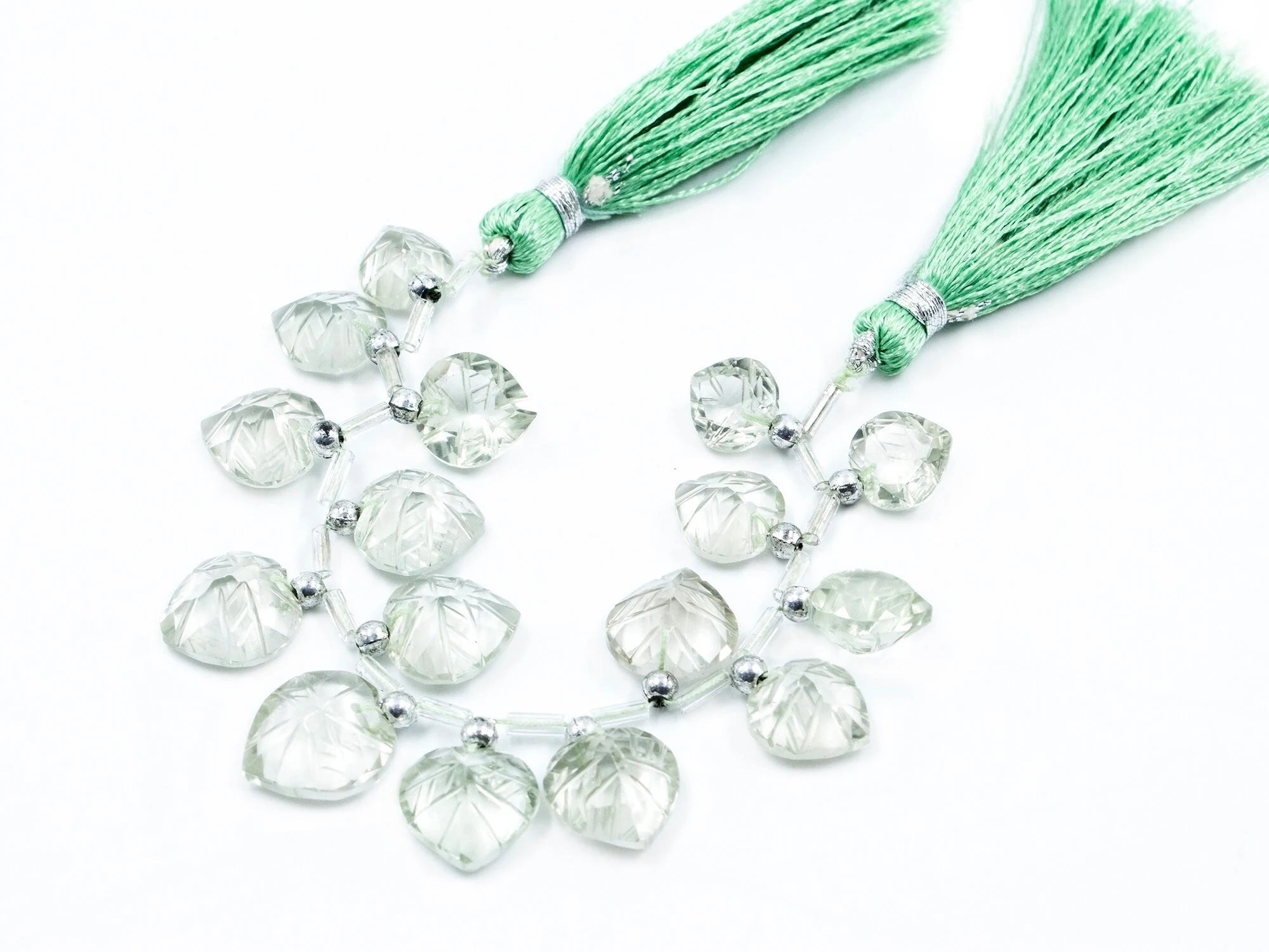 Natural Green Amethyst Fancy Heart Shape Carving Beads, 8.5 mm To 13 mm, Green Amethyst Carving, Carving Top Drilled Gemstone, SKU1592