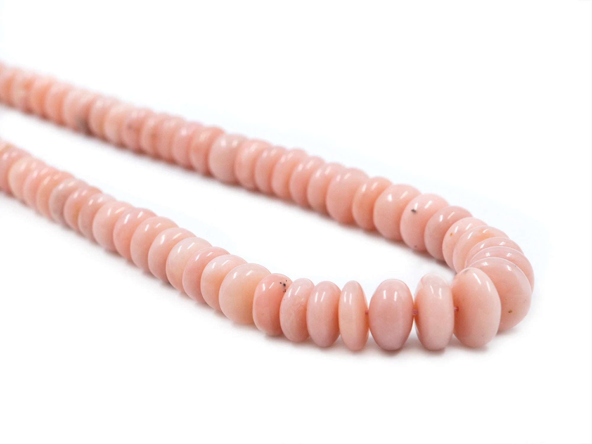 AA Quality Pink Opal Smooth Rondelle Beads, 4 To 11 mm Opal Beads, Opal Rondelle Beads, Opal Handmade Making Beads, 18" Strand (SKU1576)