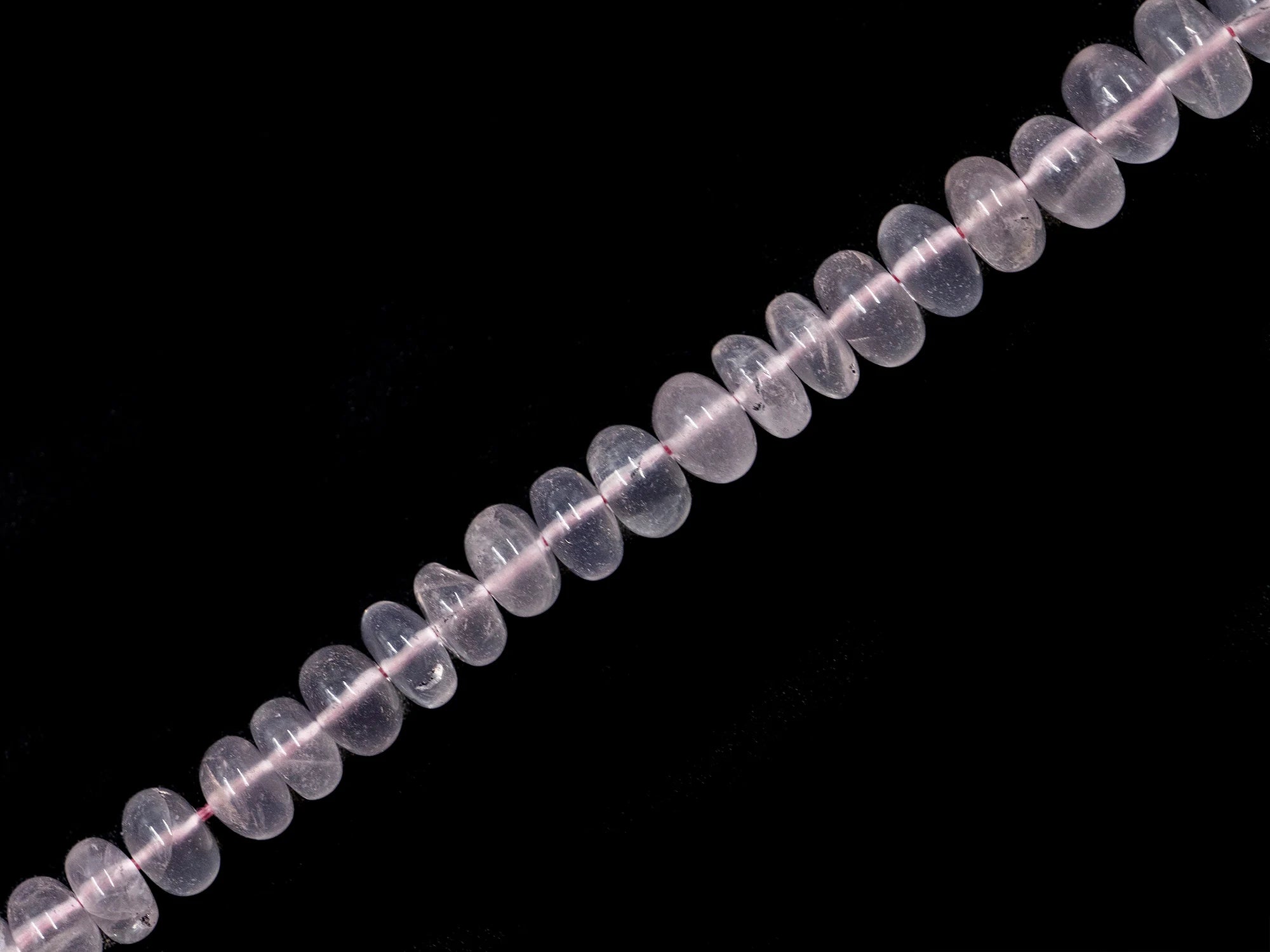 6 To 9 mm, Rose Quartz Beads, 18 Inch Strand, Smooth Rose Quartz Beads, Rondelle Beads, Handmade Rose Quartz Jewelry Making Beads (1578)