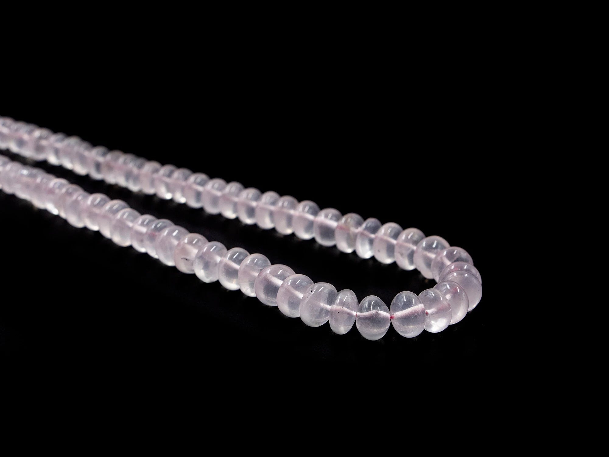 6 To 9 mm, Rose Quartz Beads, 18 Inch Strand, Smooth Rose Quartz Beads, Rondelle Beads, Handmade Rose Quartz Jewelry Making Beads (1578)