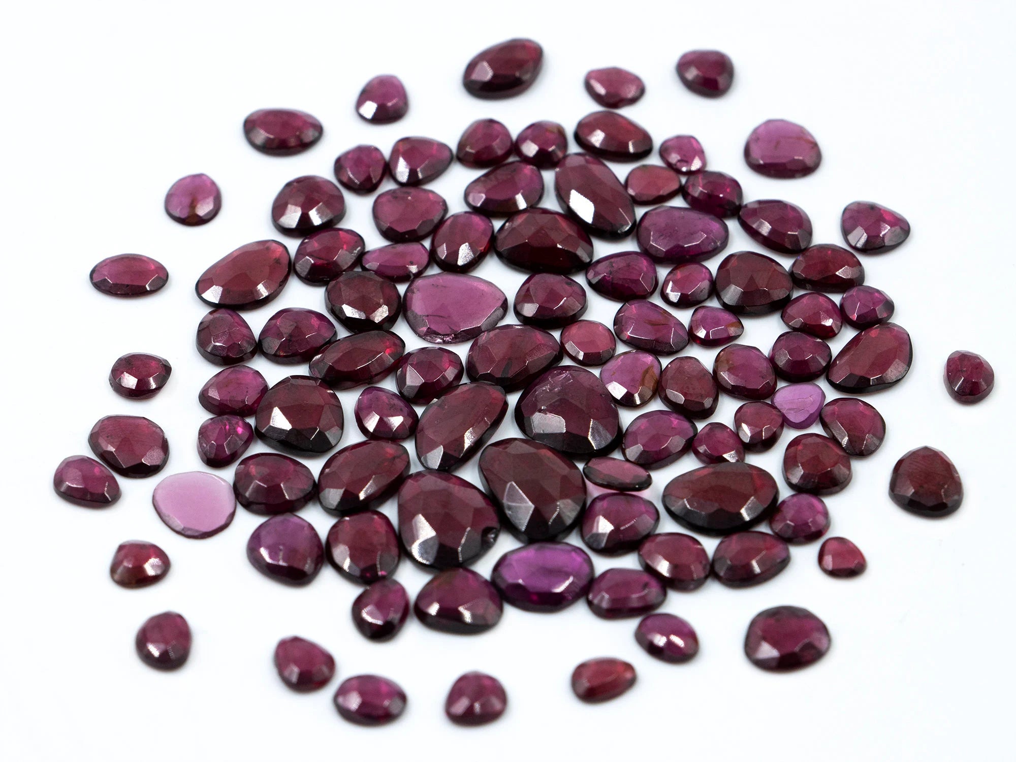 Rhodolite Garnet Faceted Oval Rosecut Loose Gemstone, 4x4.5 mm To 8.5x9 mm, Rhodolite Garnet Rosecut, Garnet Loose Gemstone, SKU1599
