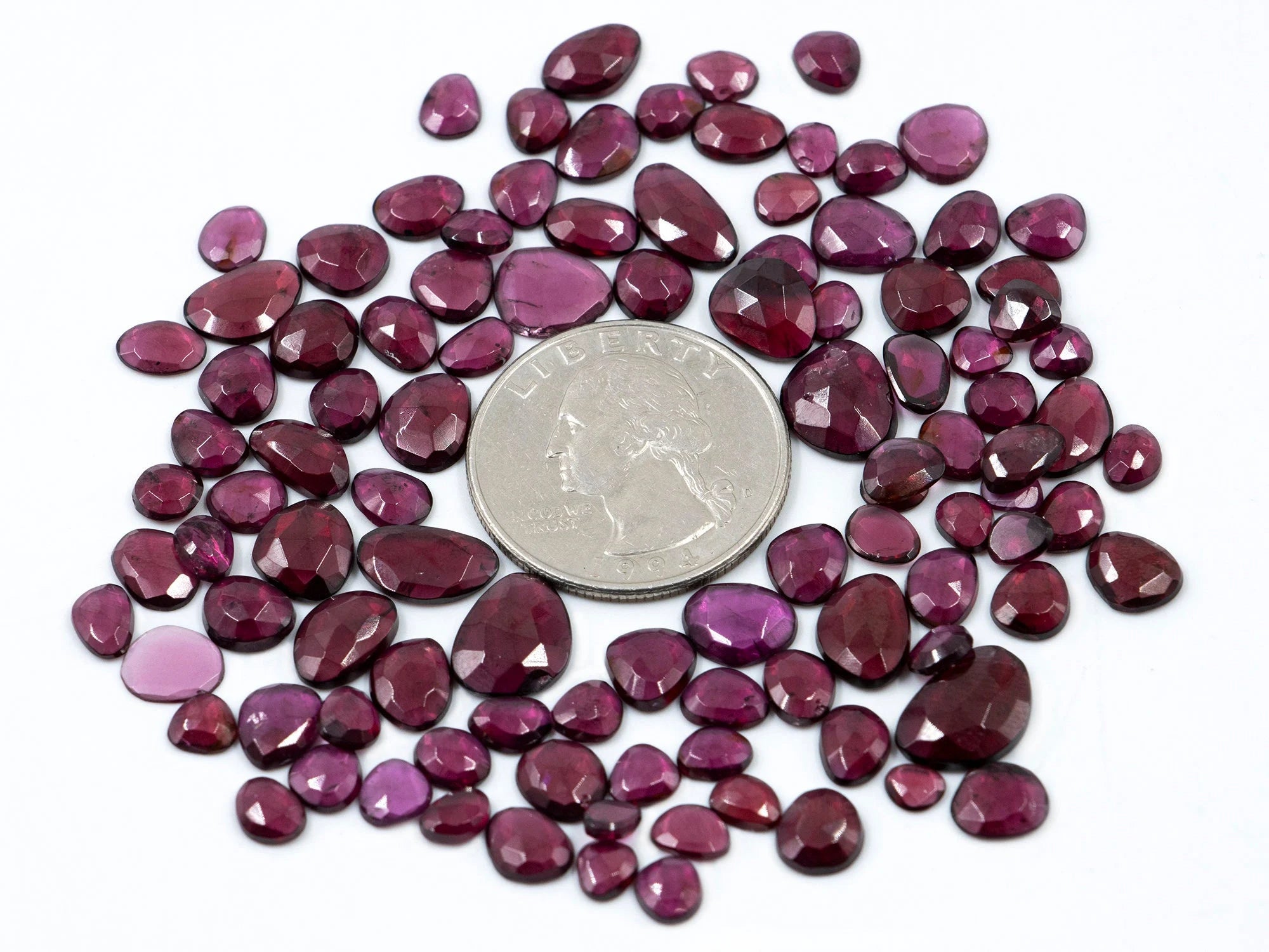 Rhodolite Garnet Faceted Oval Rosecut Loose Gemstone, 4x4.5 mm To 8.5x9 mm, Rhodolite Garnet Rosecut, Garnet Loose Gemstone, SKU1599
