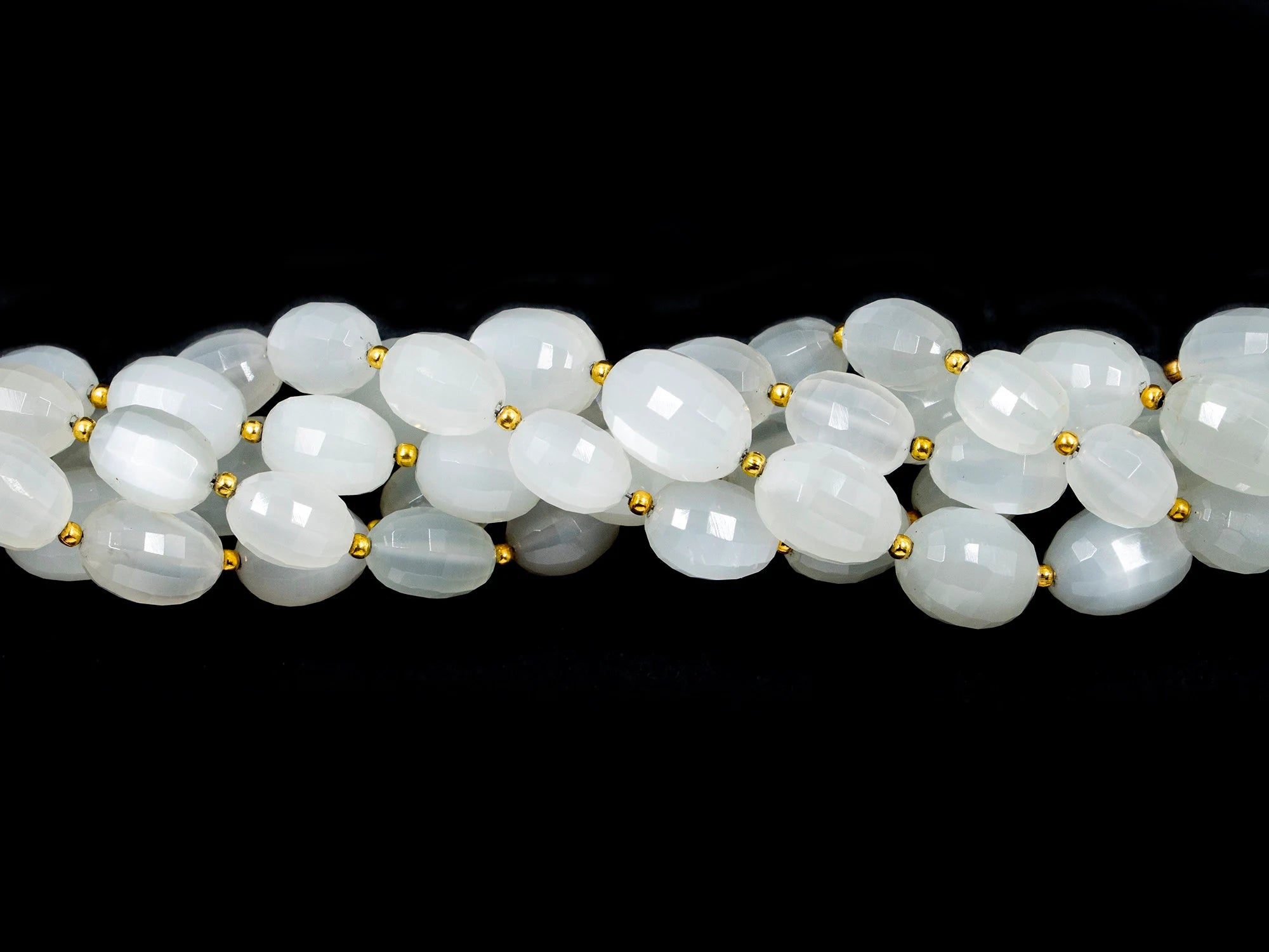 White Moonstone Faceted Oval Beads, Moonstone Oval Beads, White Moonstone Oval, Moonstone Jewelry Making Gemstone Beads, 9 Inches, SKU 1559